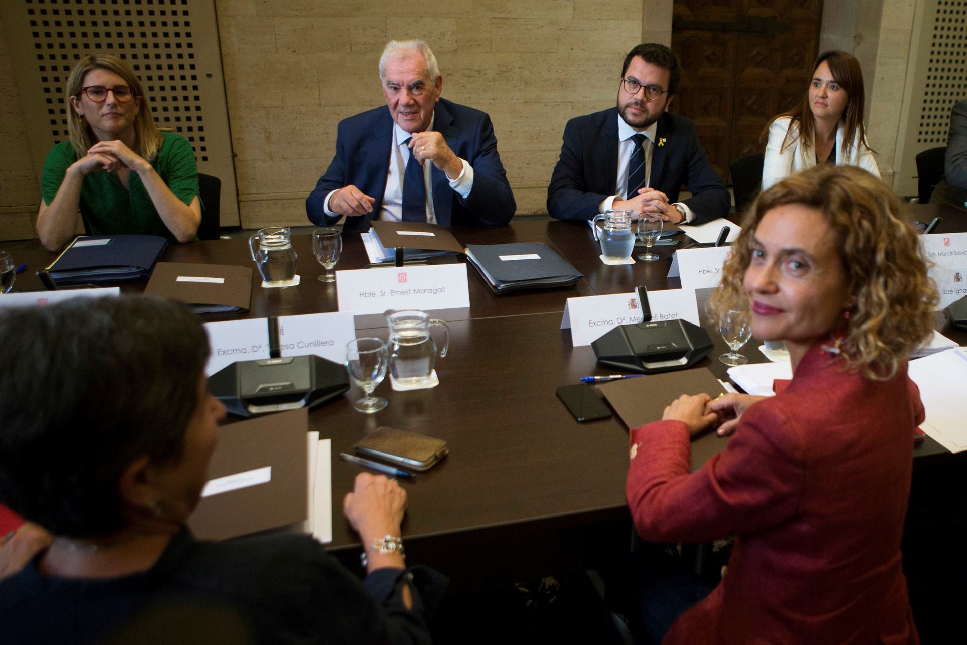 La ministra de Política Territorial y Función Pública, Meritxell Batet, durante su reunión con el Ejecutivo catalán.