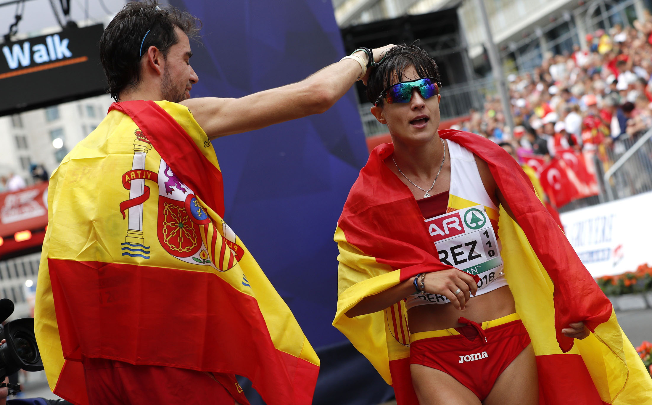 Álvaro Martín y María Pérez se proclamaron campeones de Europa en los 20 kilómetros marcha.