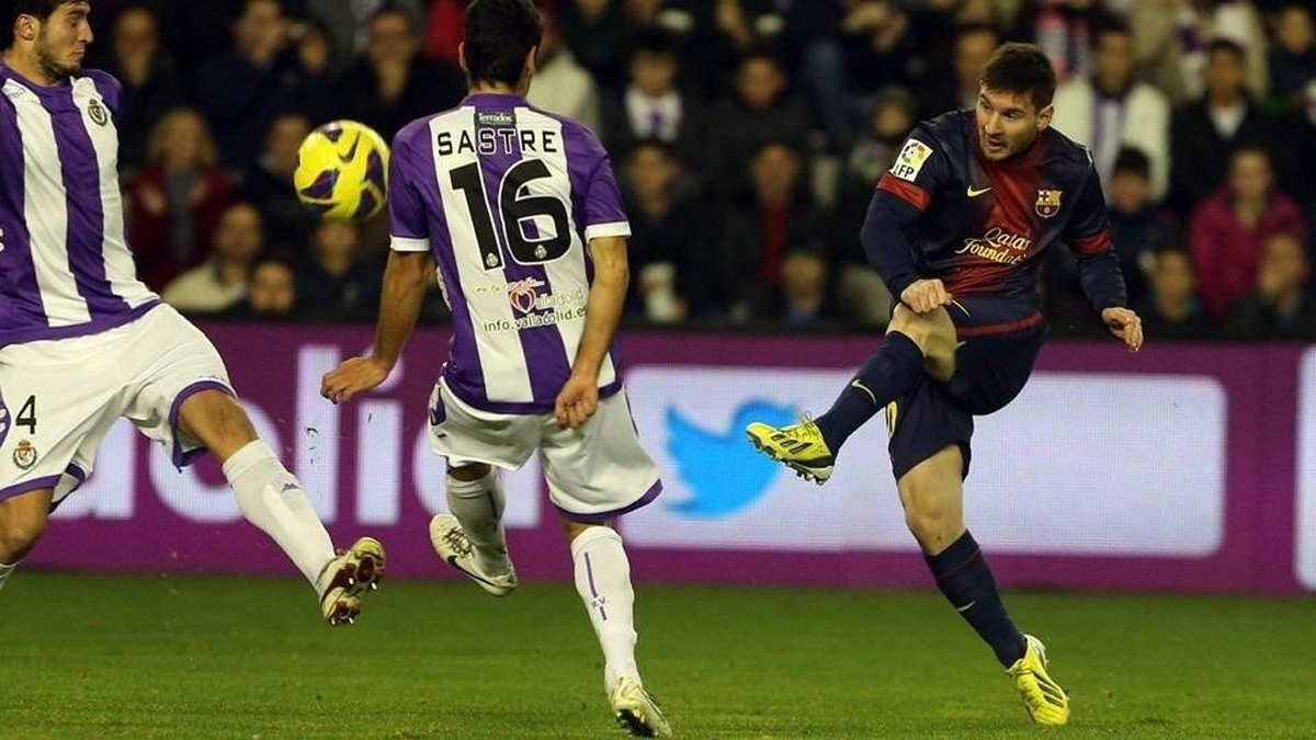 Messi, en el último partido que el Barça disputó en el José Zorrilla.