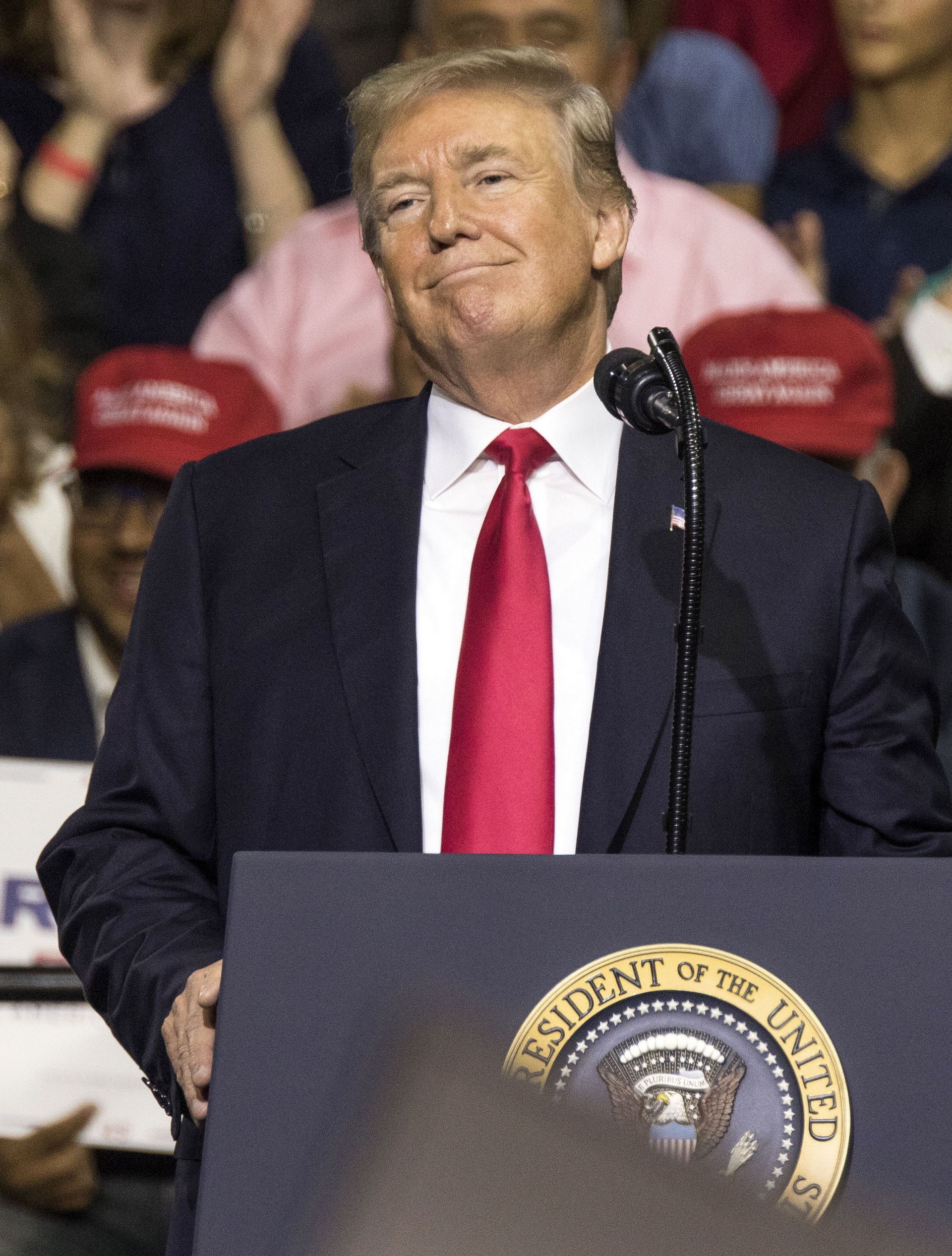 El presidente de Estados Unidos, Donald Trump, en el mitin de Tampa (Florida).
