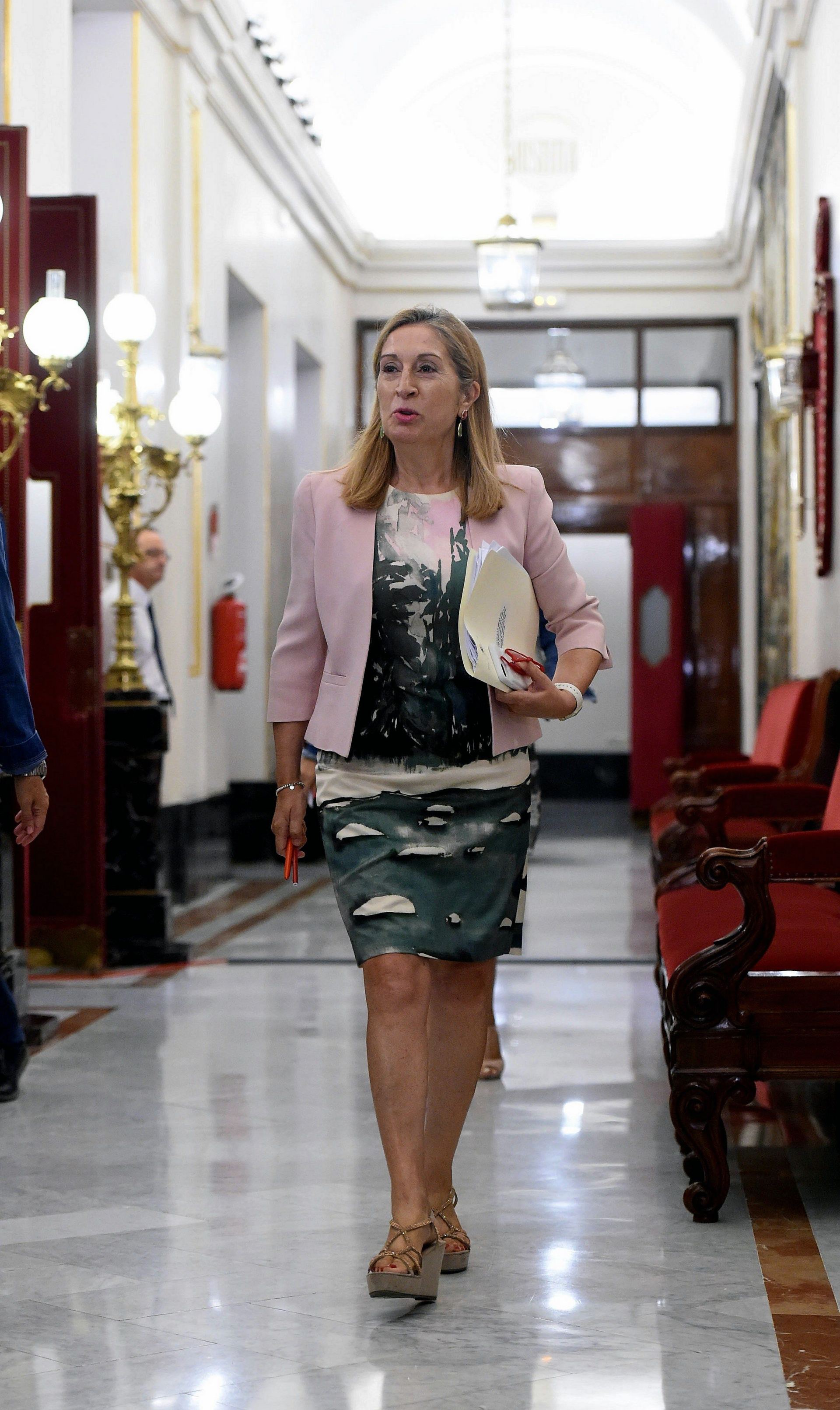 La presidenta del Congreso Ana Pastor durante su llegada al Hemiciclo.