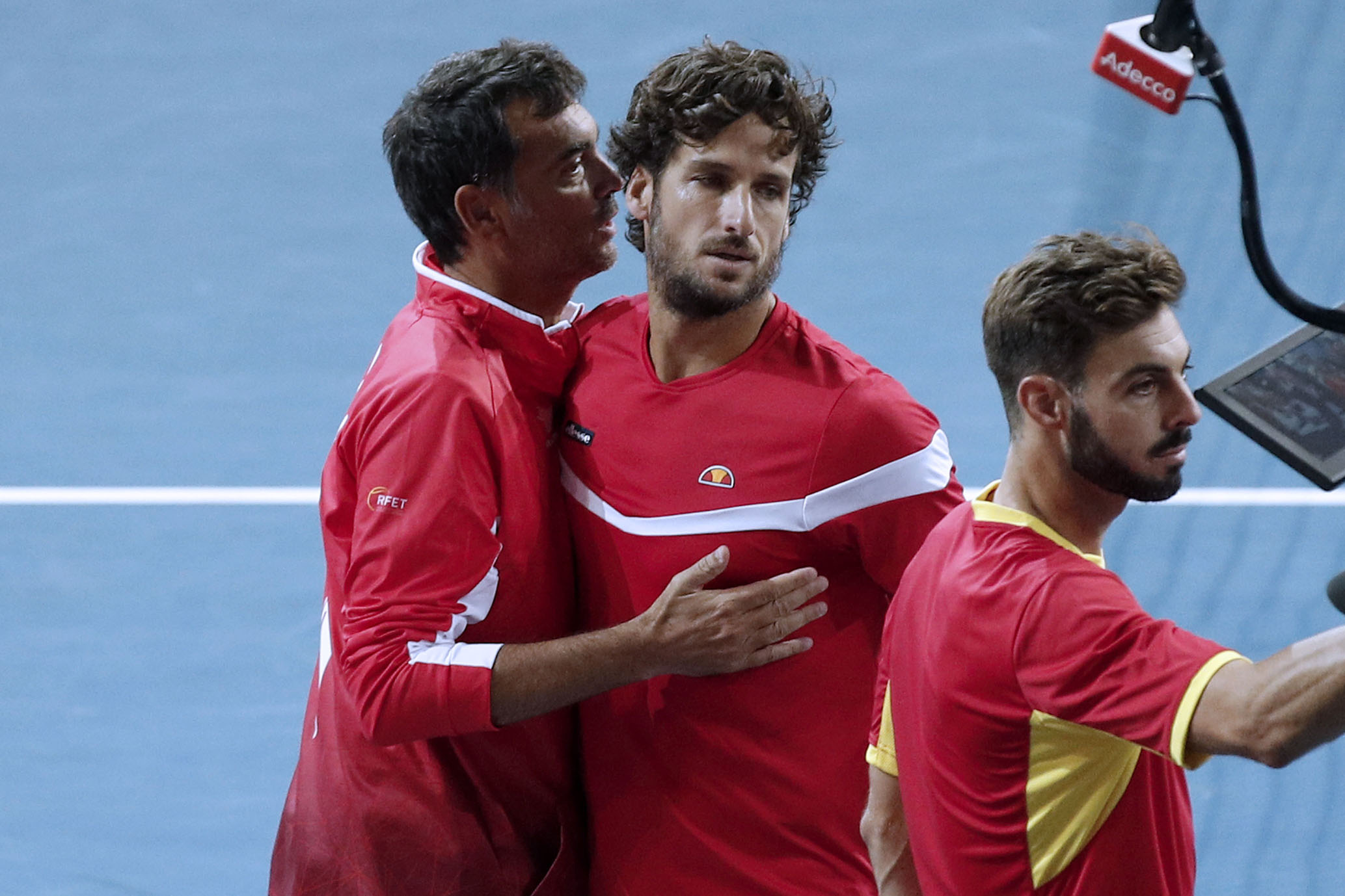 Feliciano López y Marcel Granollers tras la derrota en el dobles.