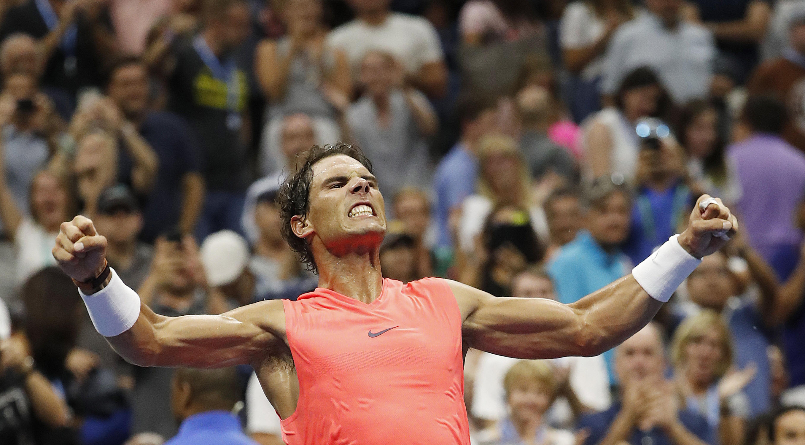 Nadal celebra la victoria.