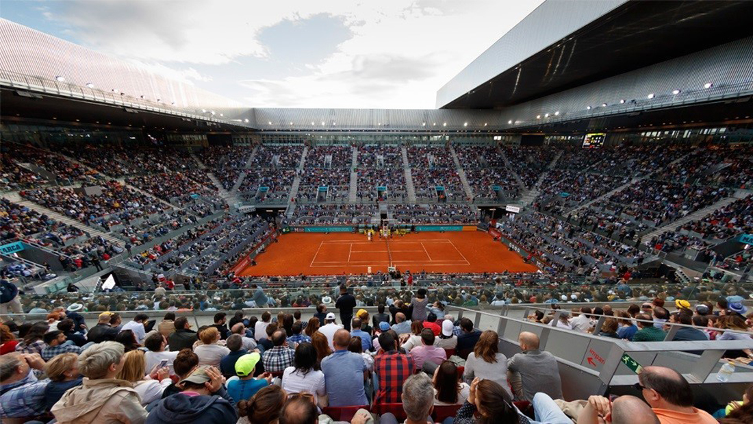 Vista de la Caja Mágica en un partido del Mutua Madrid Open.