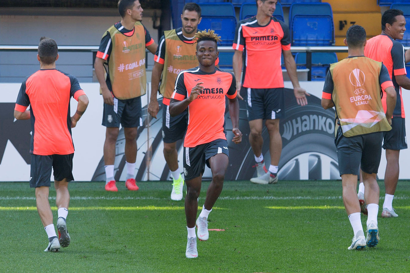 Villarreal, en el último entrenamiento antes de medirse al Rangers.