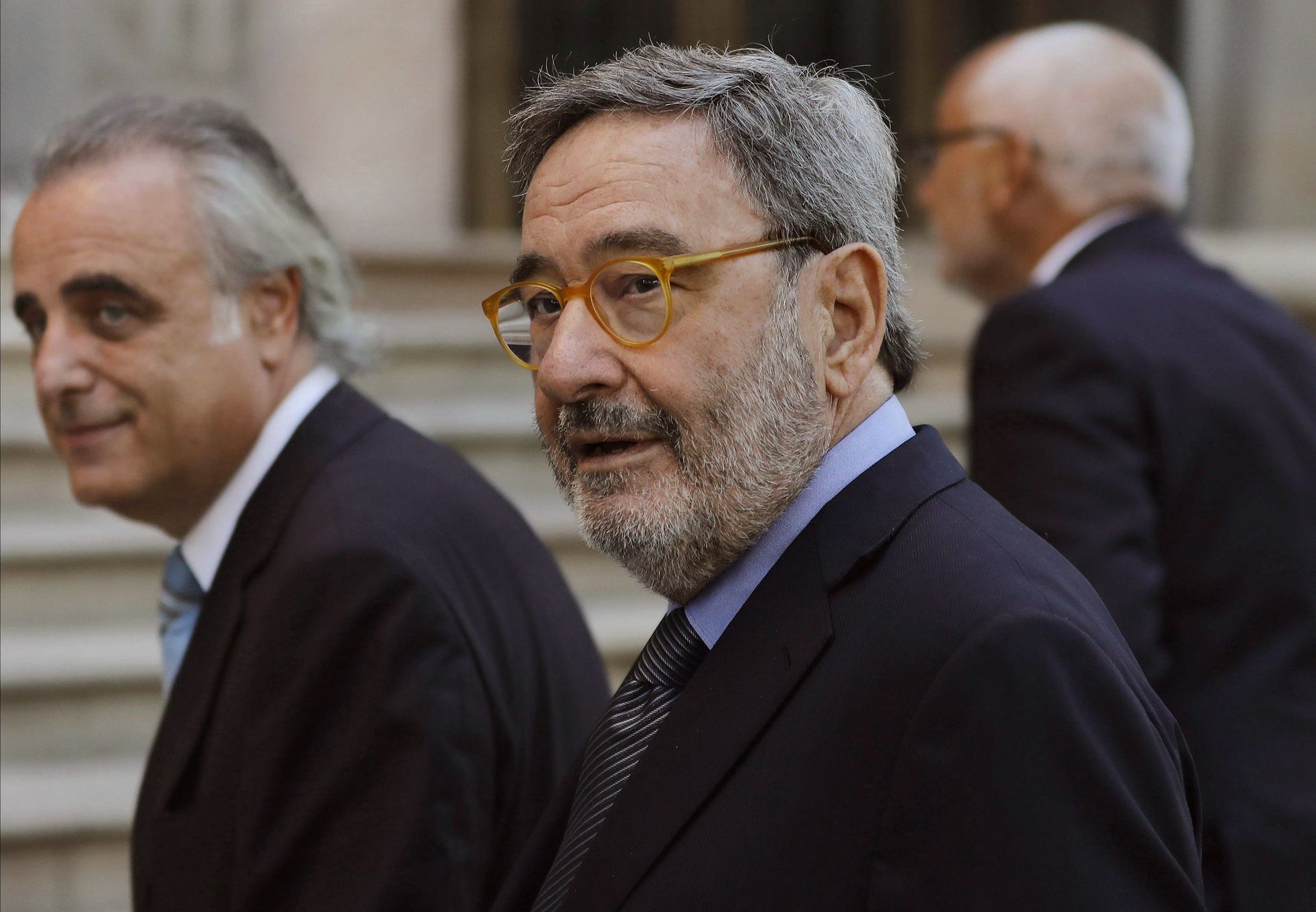 El ex presidente de CatalunyaCaixa Narcís Serra a su llegada a la Audiencia de Barcelona
