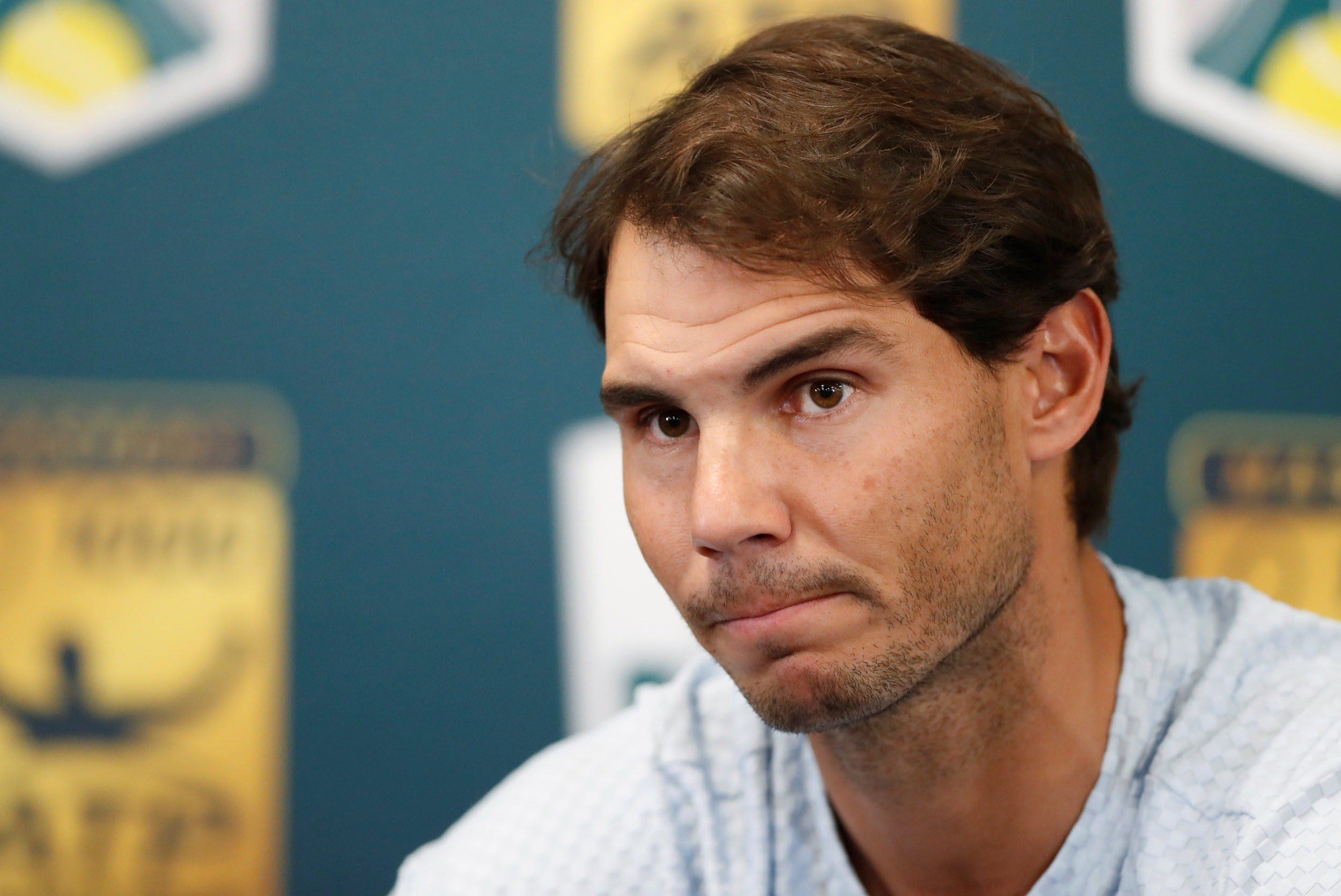 Rafa Nadal, durante la rueda de prensa en la que anunció su renuncia a participar en el Masters 1.000 de París.