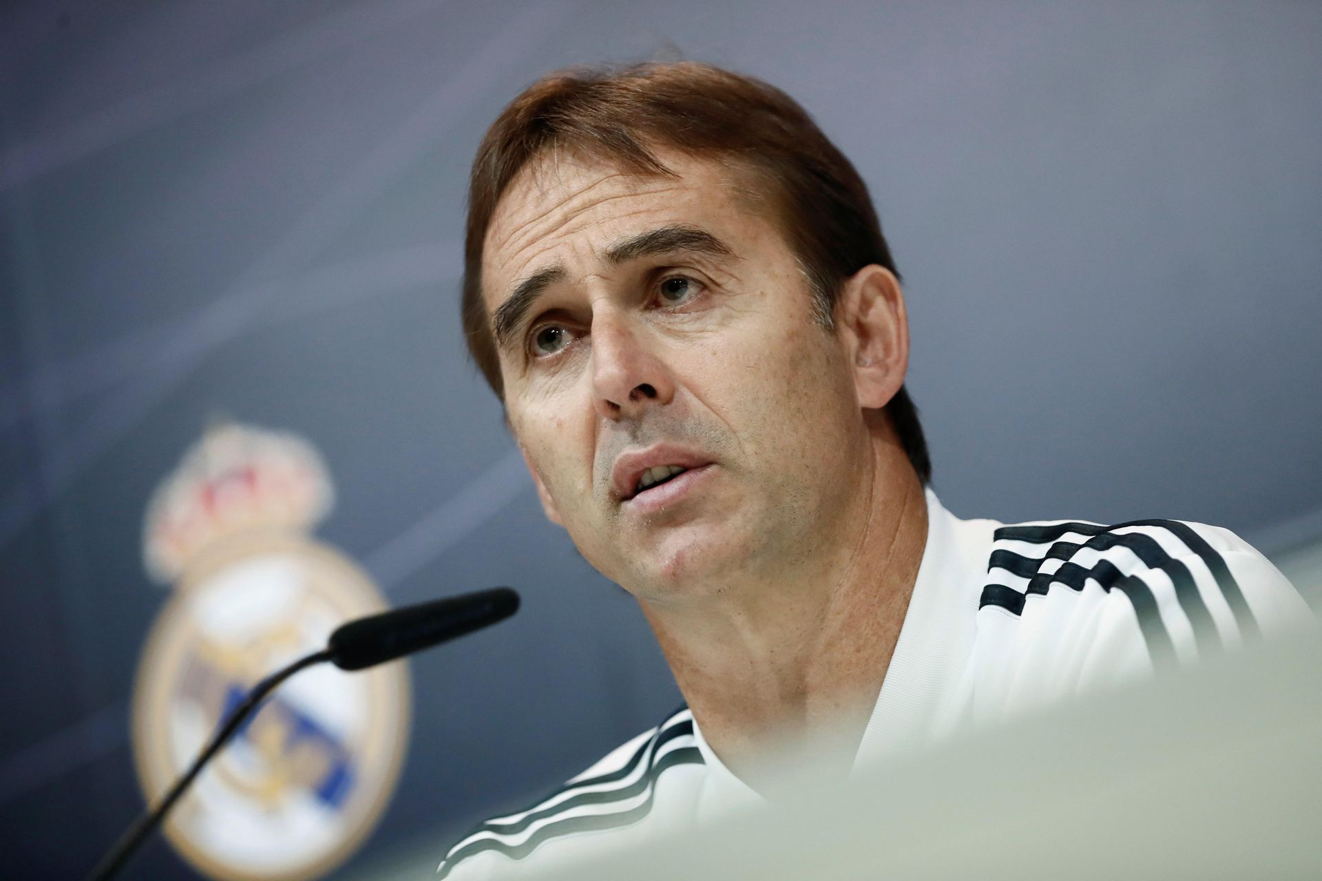 El entrenador del Real Madrid, Julen Lopetegui, en la rueda de prensa previa al partido de Liga ante el Barcelona.