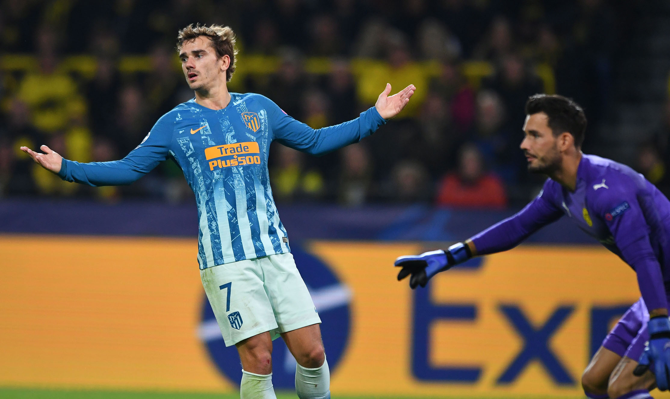Terror en Dortmund 1 Griezmann se lamenta.