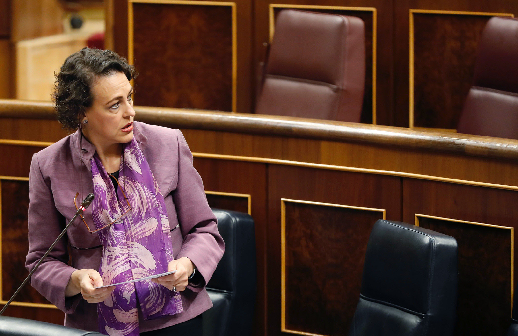 La ministra de Trabajo, Magdalena Valerio, ayer en el Congreso.