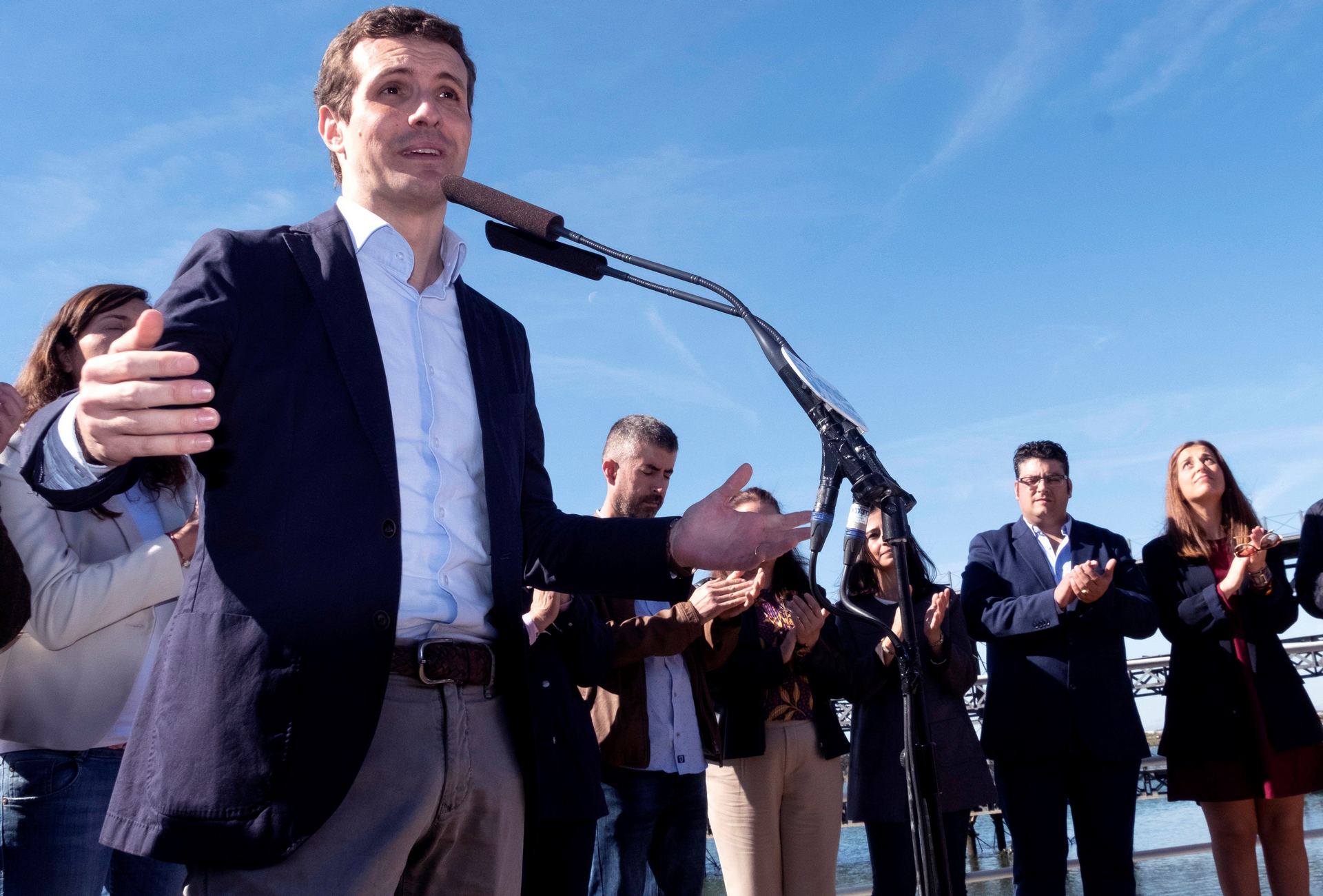 Casado defiende que Cospedal “no ha mentido” sobre Villarejo 1 Pablo Casado en acto con militantes en Huelva
