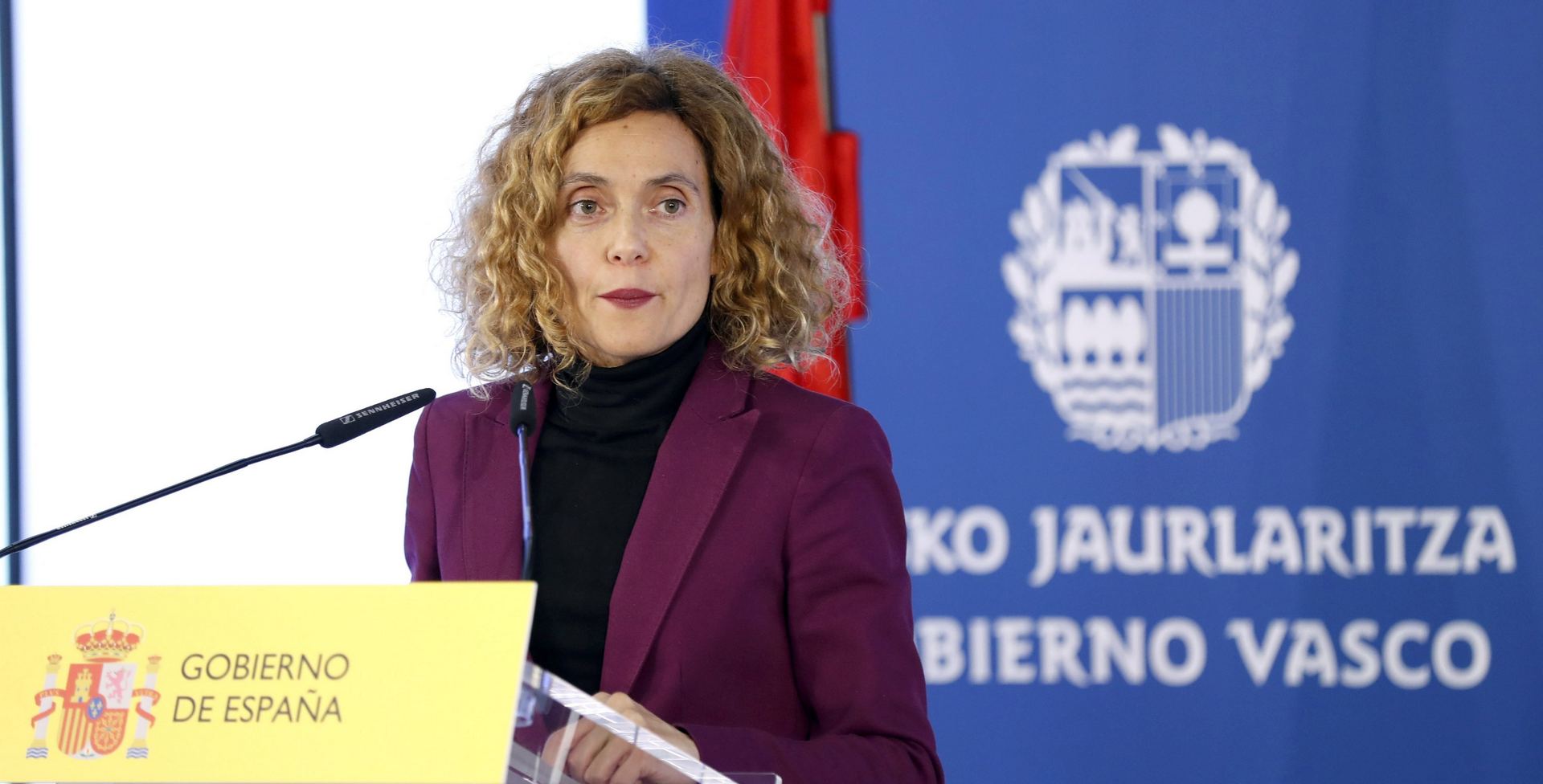 El Gobierno incluirá las prisiones en sus próximas transferencias vascas 1 La ministra de Política Territorial y Función Pública, Meritxell Batet, en la rueda de prensa.