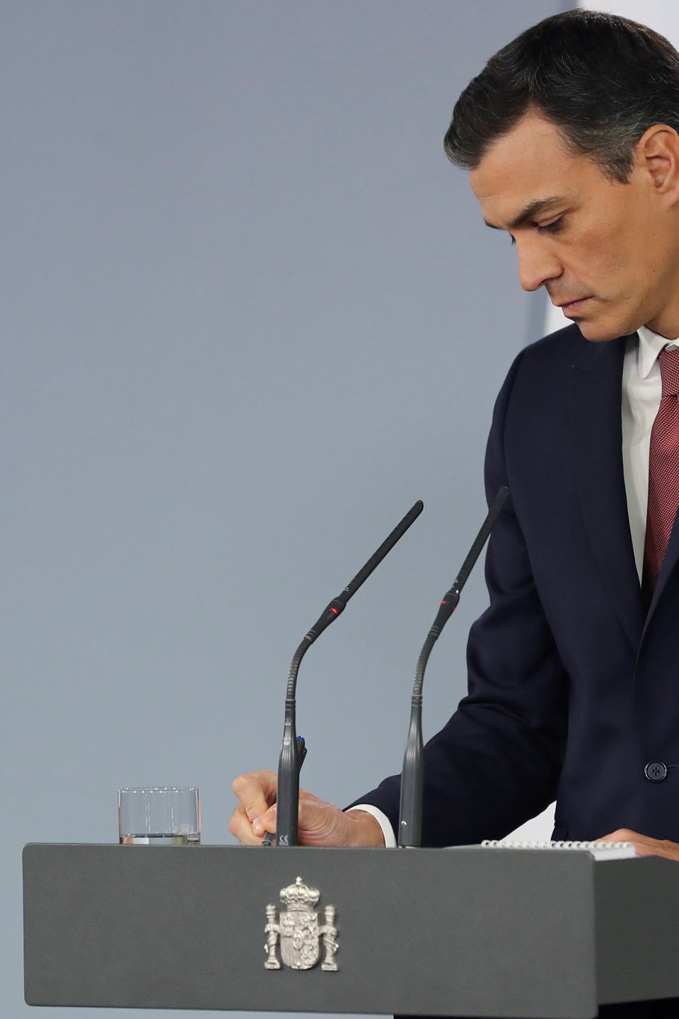Pedro Sánchez, en su comparecencia en el Palacio de La Moncloa.