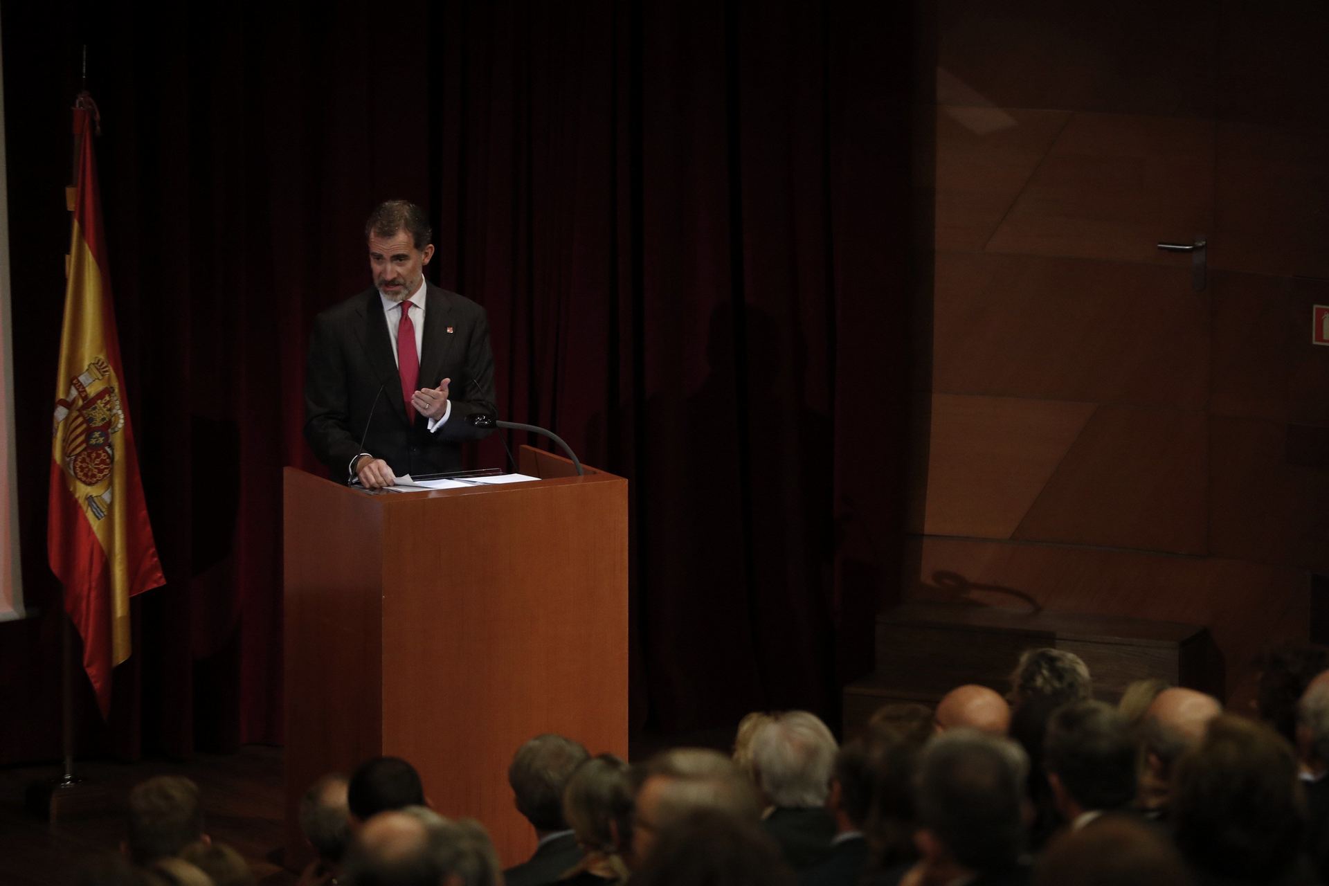 El Rey Felipe VI durante su intervención en el Museo del Prado.