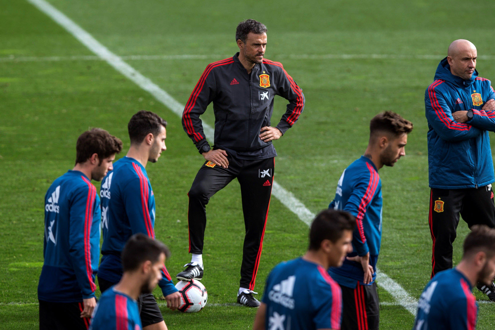 El entrenador de la Selección Española, Luis Enrique durante el último entrenamiento antes de afrontar el duelo de la Liga de Naciones ante Croacia.