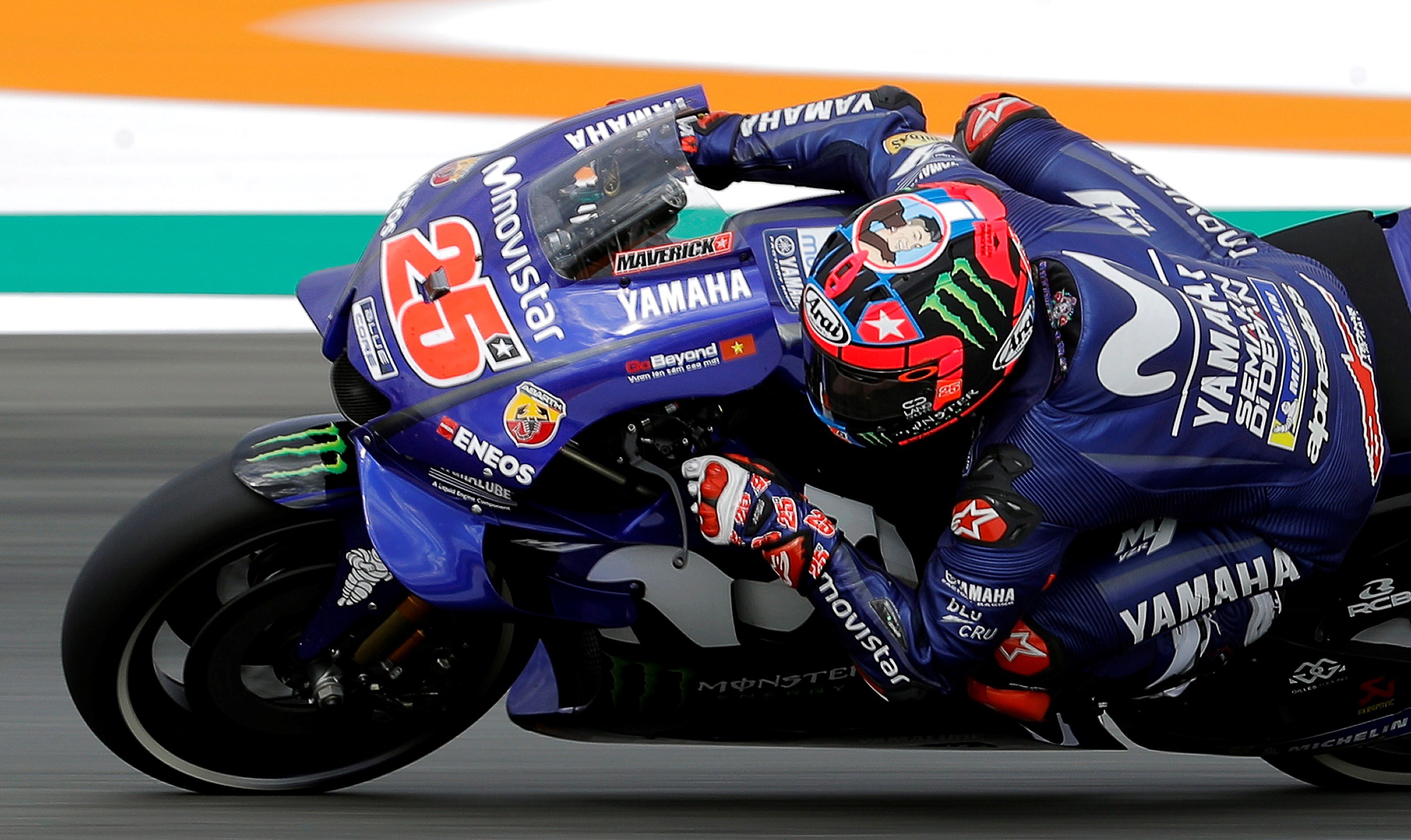 Maverick Viñales, durante la sesión de clasificación del Gran Premio de la Comunidad Valenciana