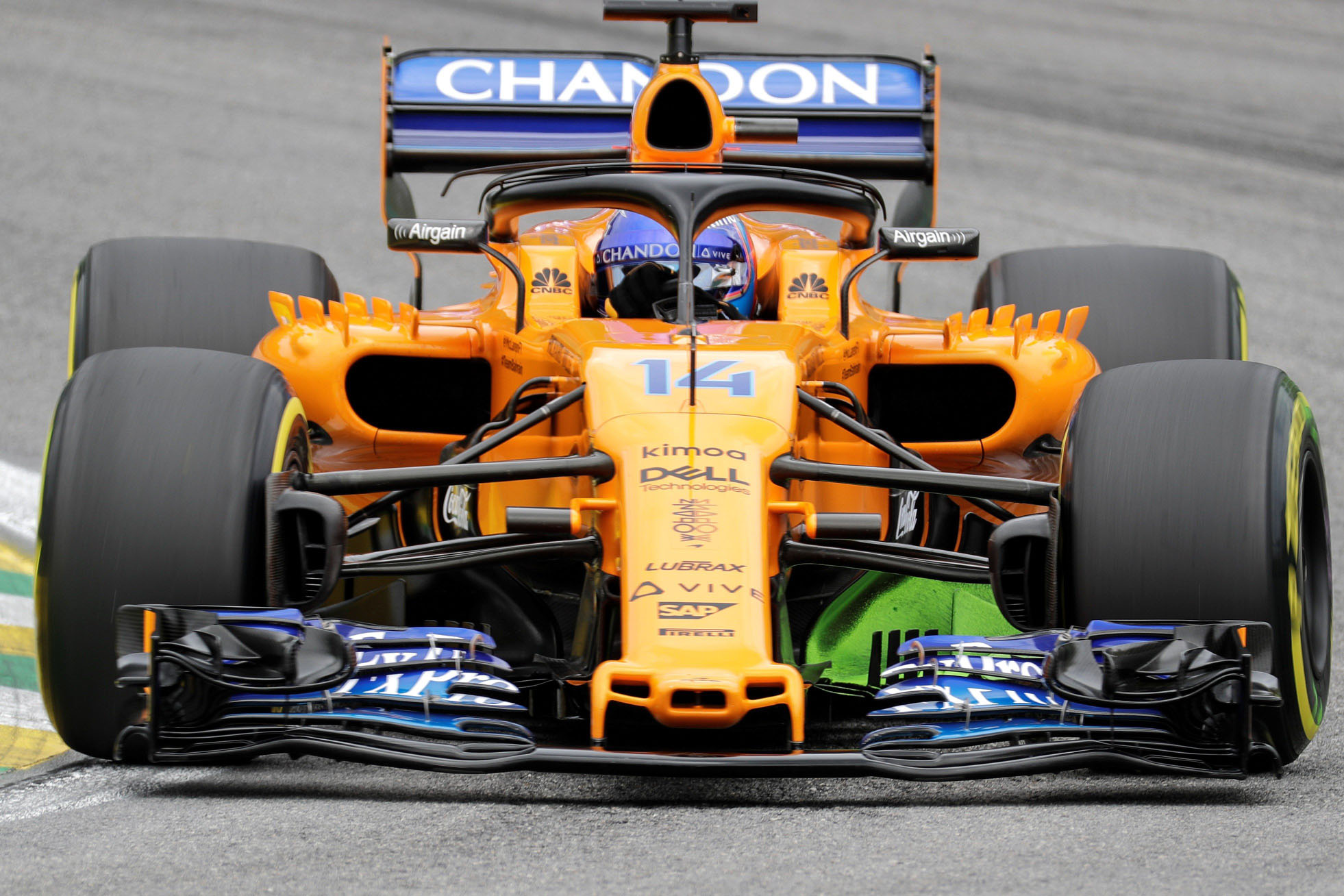 Fernando Alonso, durante el Gran Premio de Brasil.