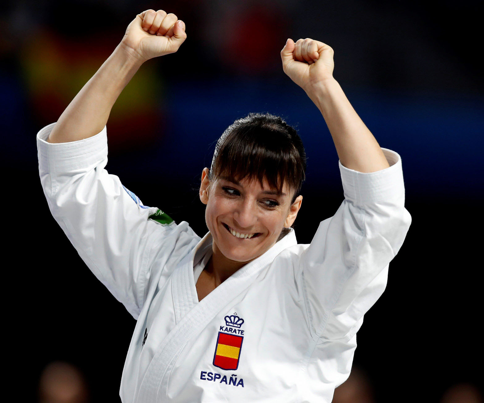La karateca española Sandra Sánchez, campeona del mundo de kata.