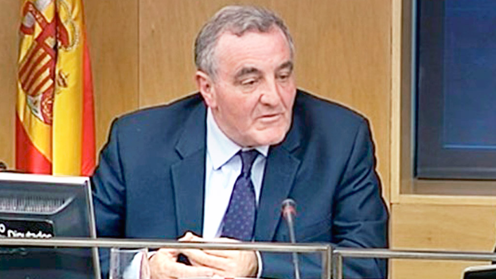 Jorge Iglesias durante su comparecencia en la comisión el miércoles pasado. / EP