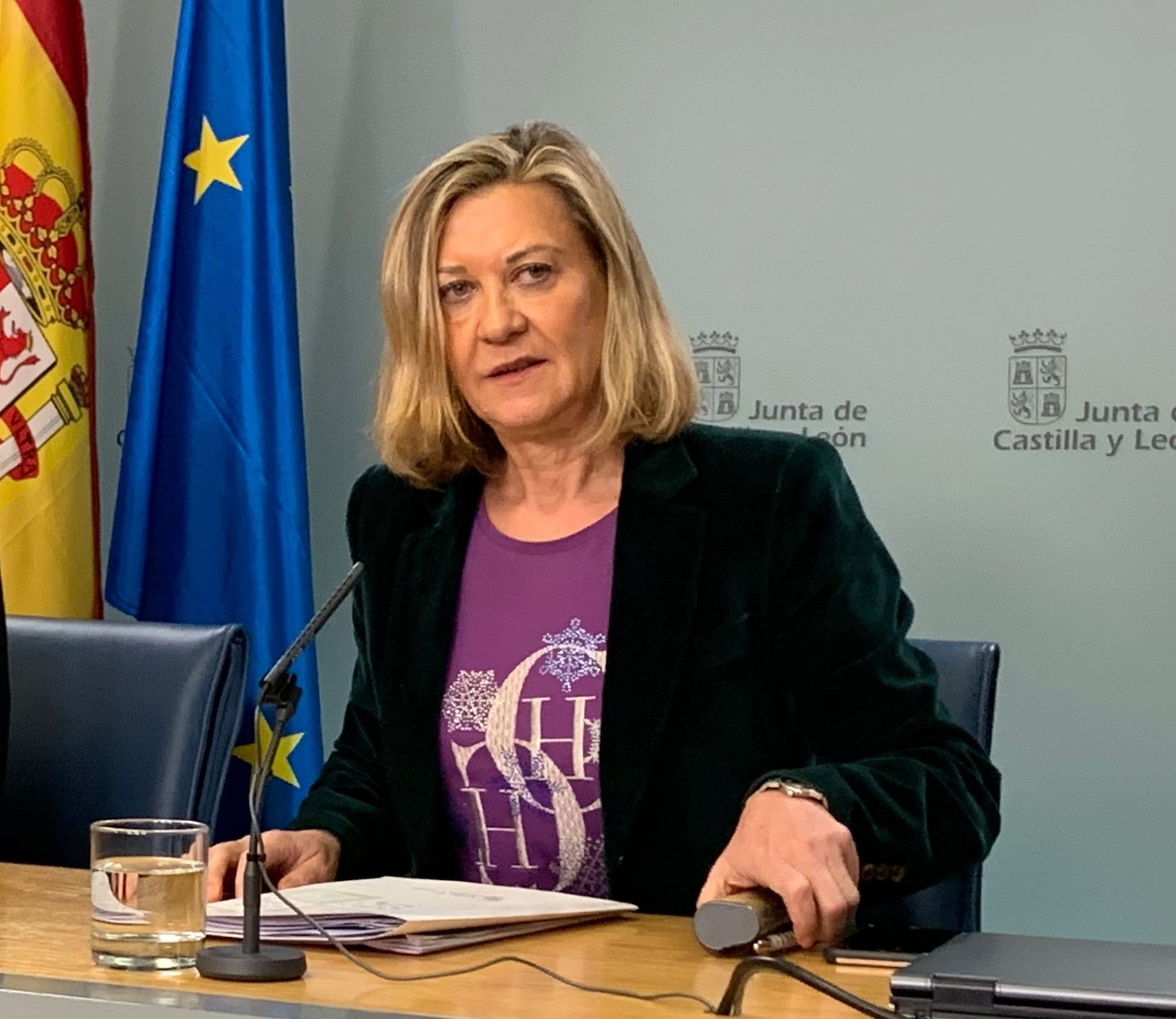 La consejera de Economía y Hacienda, Pilar del Olmo, en la rueda de prensa posterior al Consejo de Gobierno. / e.p.