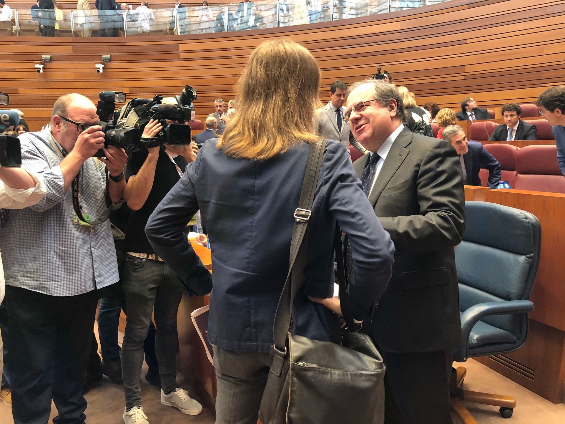 El presidente de la Junta de Castilla y León, Juan Vicente Herrera, durante una sesión parlamentaria en las Cortes. .