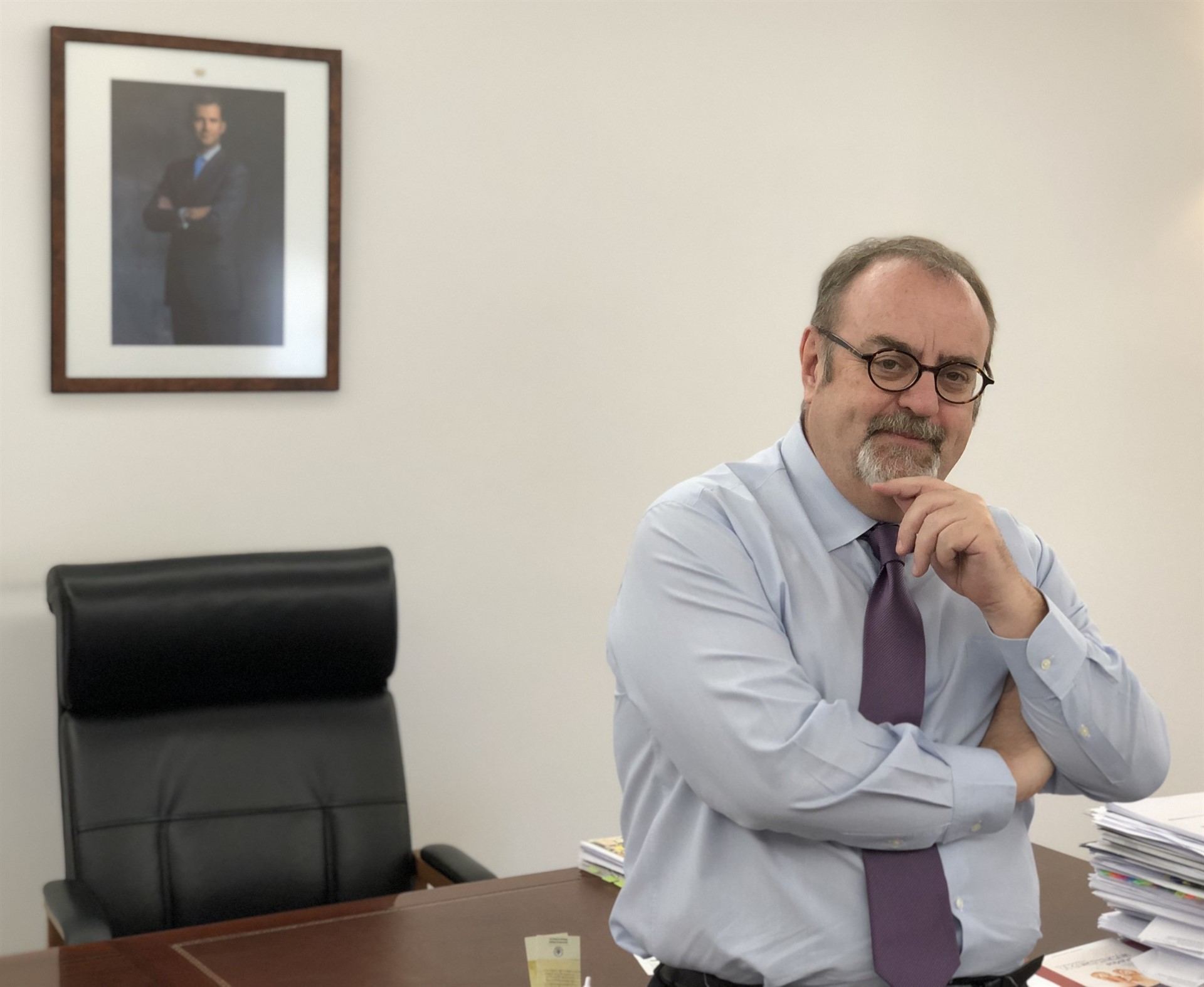 El consejero de Educación de la Junta de Castilla y León, Fernando Rey, durante su última entrevista.