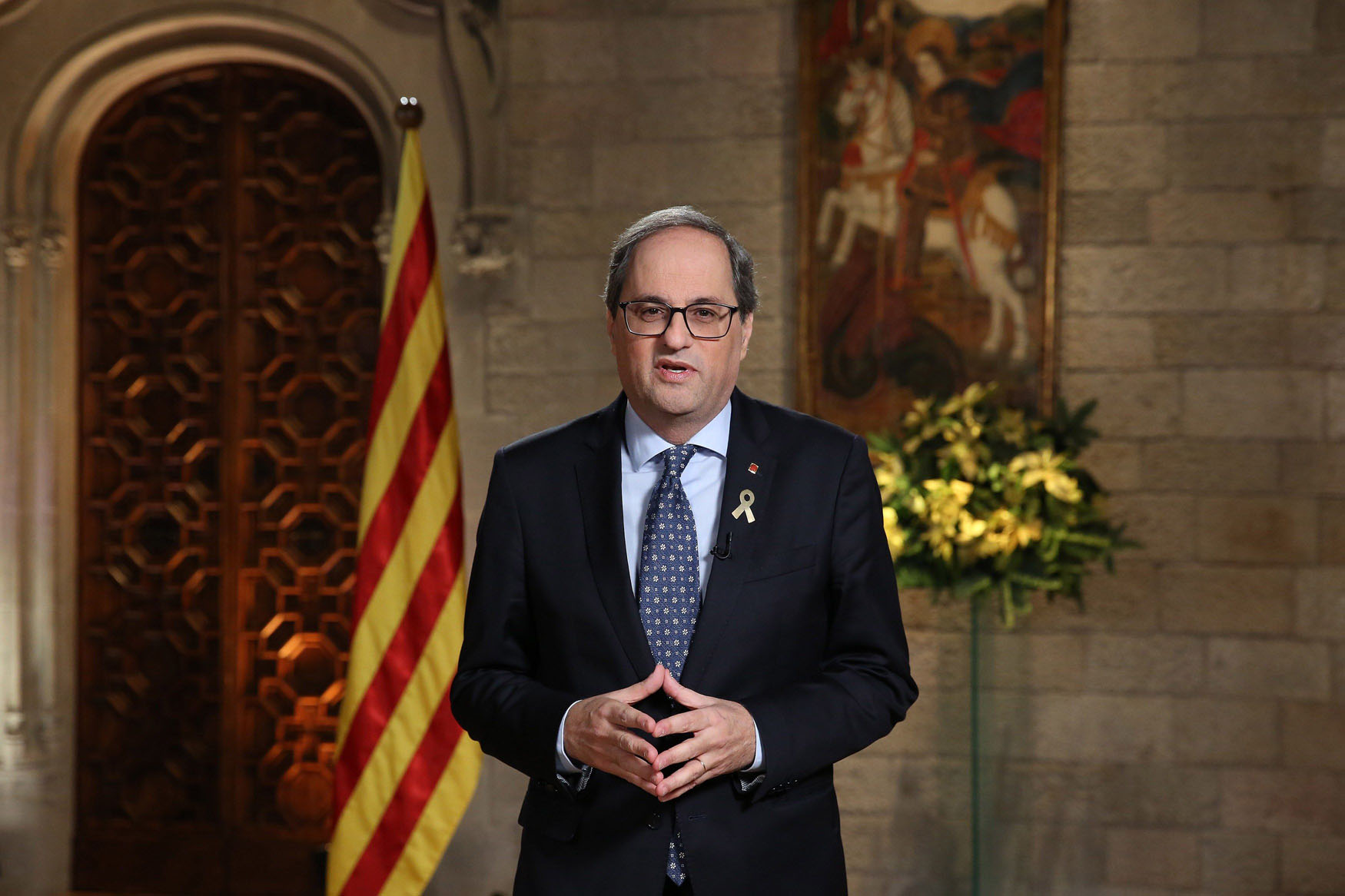 Torra llama al independentismo a “rebelarse contra la injusticia” 1 El presidente catalán, Quim Torra, pronuncia el tradicional mensaje institucional de Fin de Año.