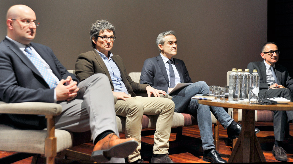 Miguel Ángel Higuera, Mariano Herrero, Oscar Sayagués y Enric Marco, en la mesa redonda celebrada en el Parador. / K.
