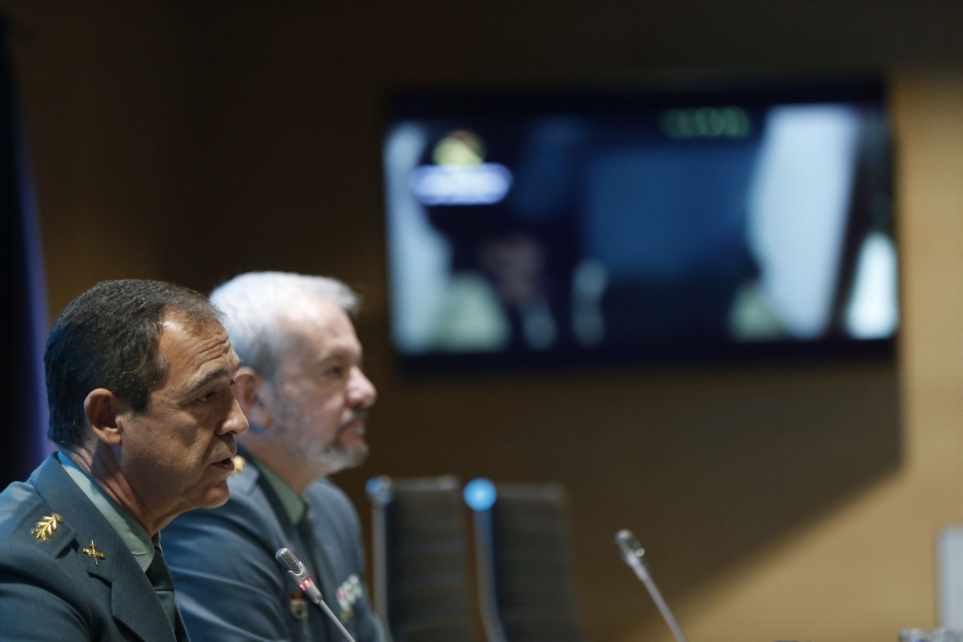 Rueda de prensa ofrecida por los investigadores de la Guardia Civil.