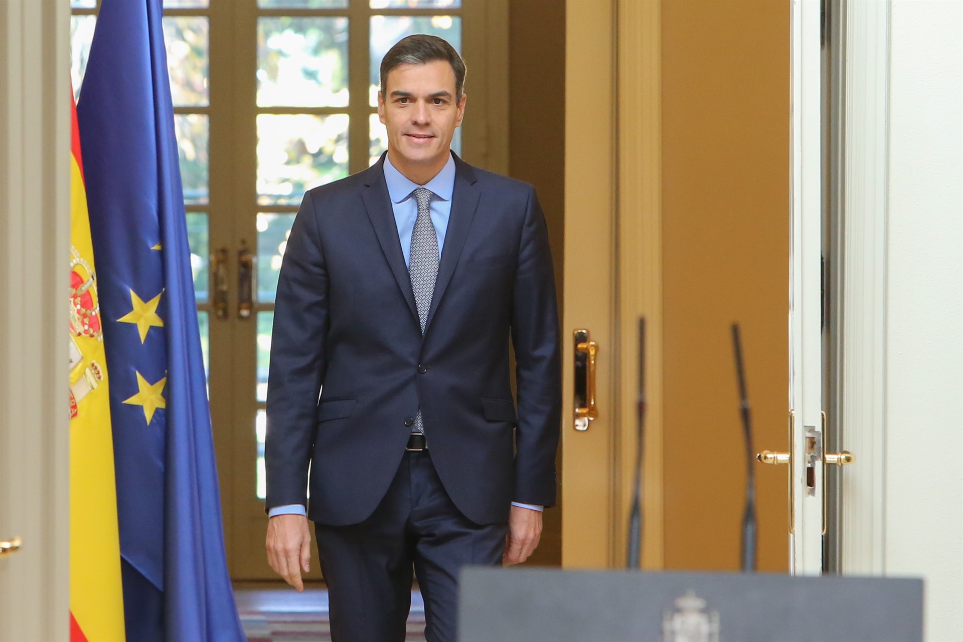 Sánchez subraya la gran división entre las fuerzas independentistas 1 El presidente del Gobierno, Pedro Sánchez, en la Moncloa.