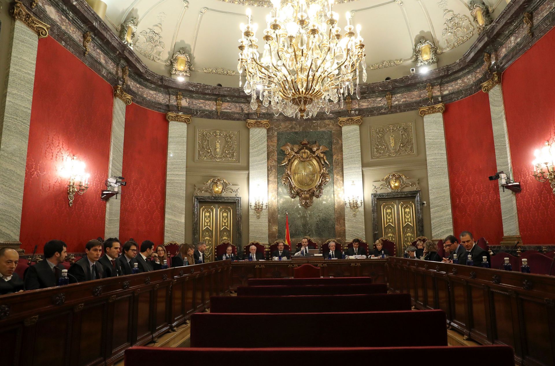Sala de plenos del Tribunal Supremo donde se celebró la vista de las cuestiones previas del caso del ‘procès’ .