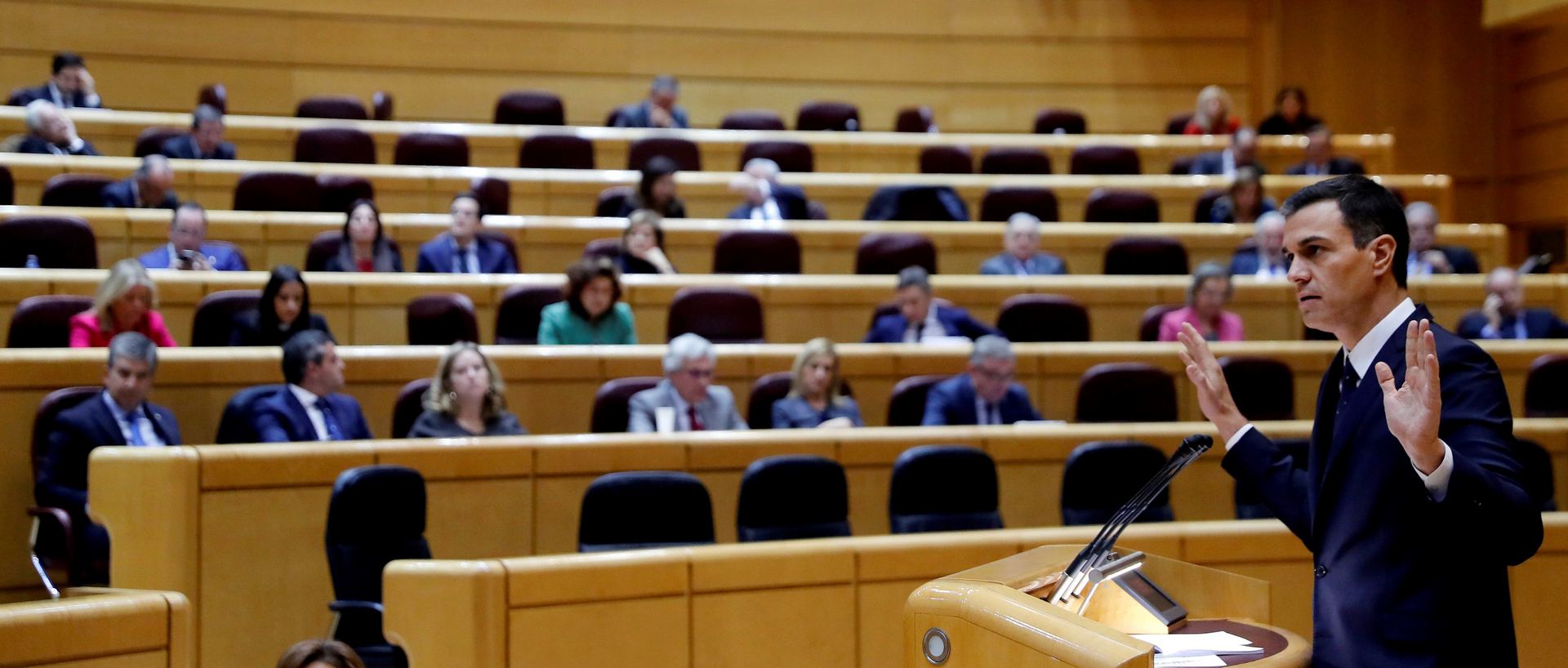 El presidente Pedro Sánchez durante la sesión de control al gobierno en el Senado el pasado 18 de septiembre.