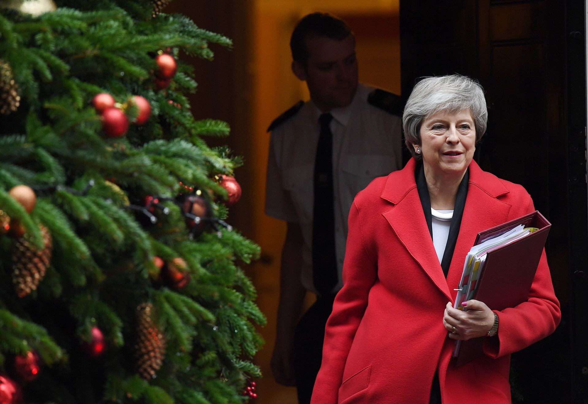 La primera ministra británica, Theresa May, en Downing Street.