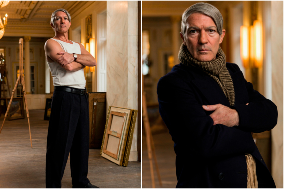 El actor malagueño Antonio Banderas caracterizado como Picasso.