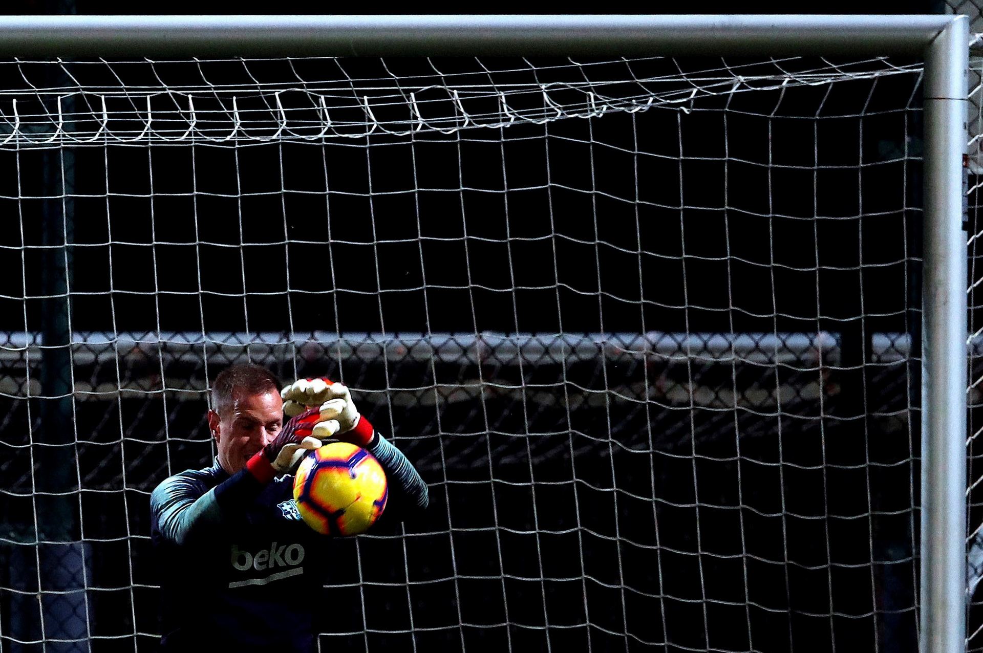 El guardameta alemán del FC Barcelona, Marc-Andre ter Stegen, durante la concentración de ayer.