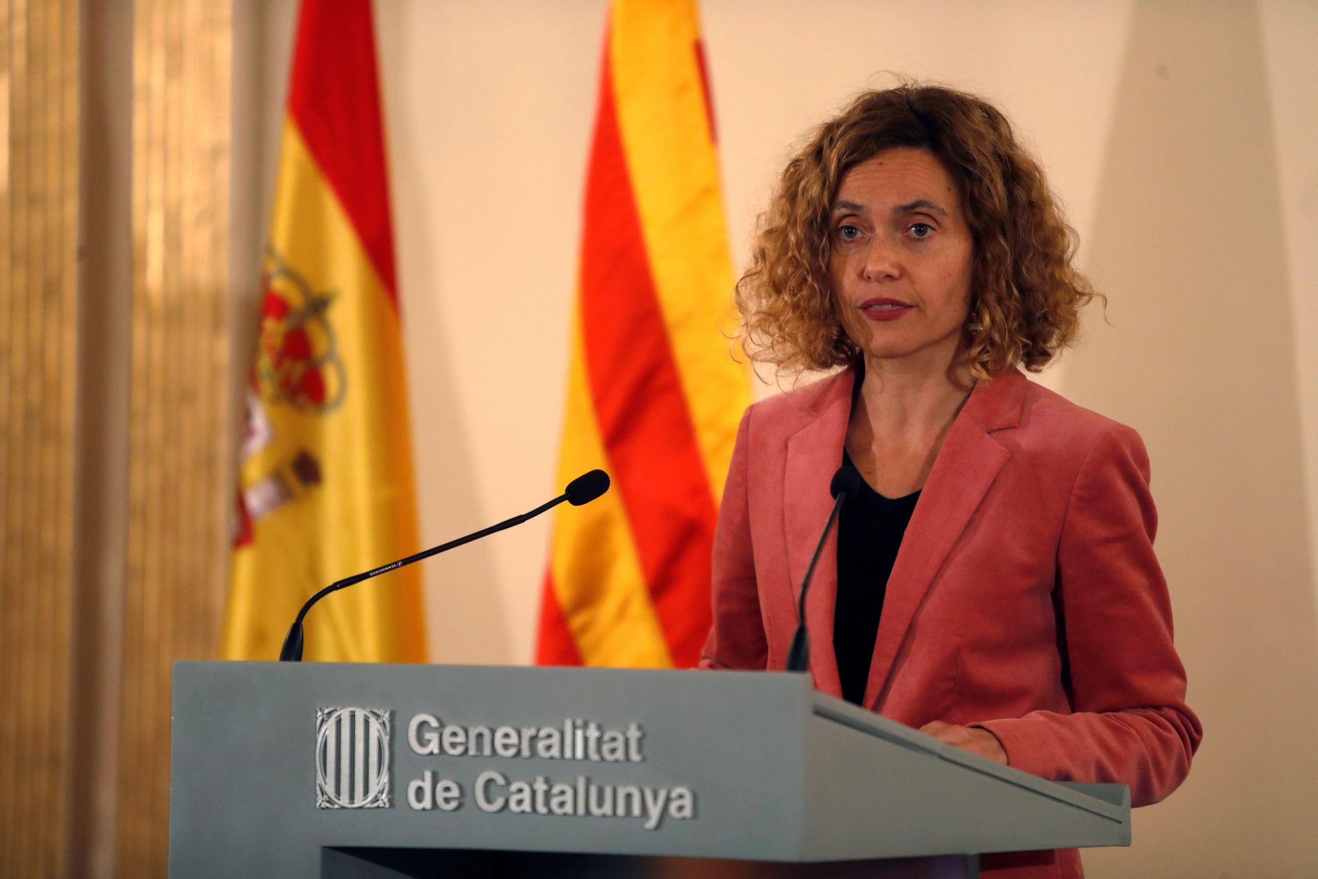 La ministra de Política Territorial y Función Pública, Meritxell Batet, en una comparecencia desde Barcelona.