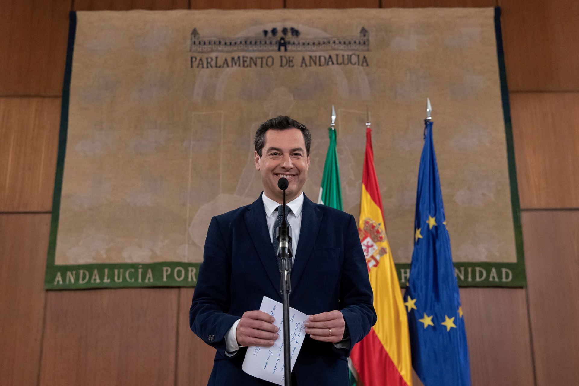 El líder del Partido Popular en Andalucía, Juanma Moreno. / EFE