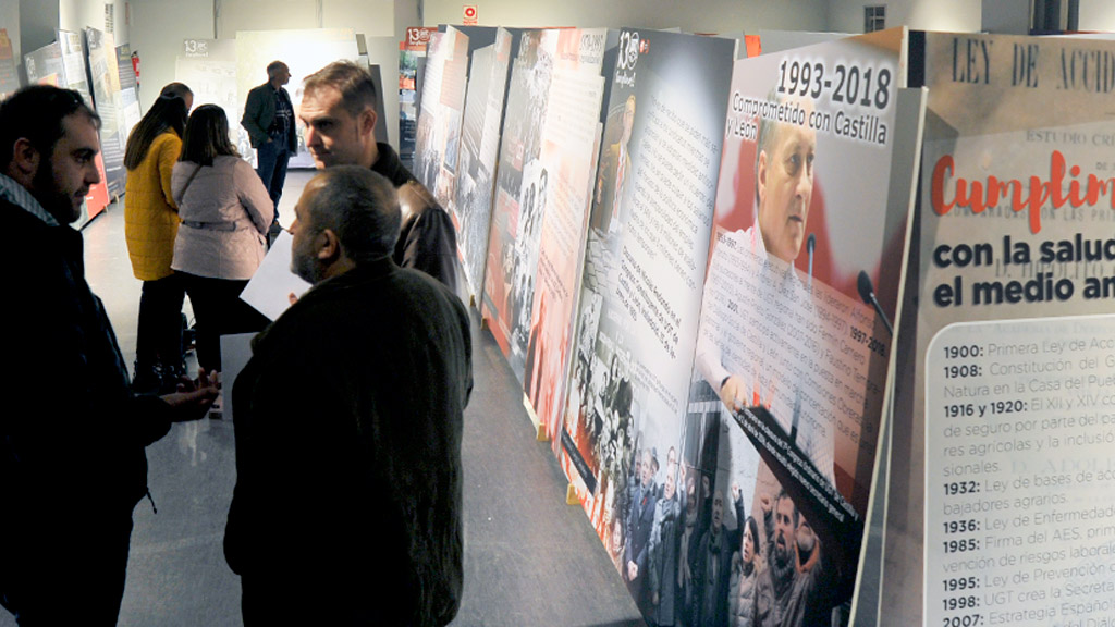 Los paneles de la exposición del 130 aniversario de la UGT en la Cárcel_Segovia Centro de Creación.