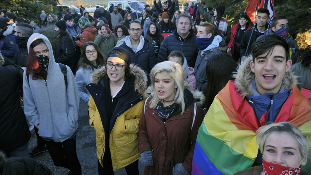 Imagen de los manifestantes el pasado domingo. / Kamarero