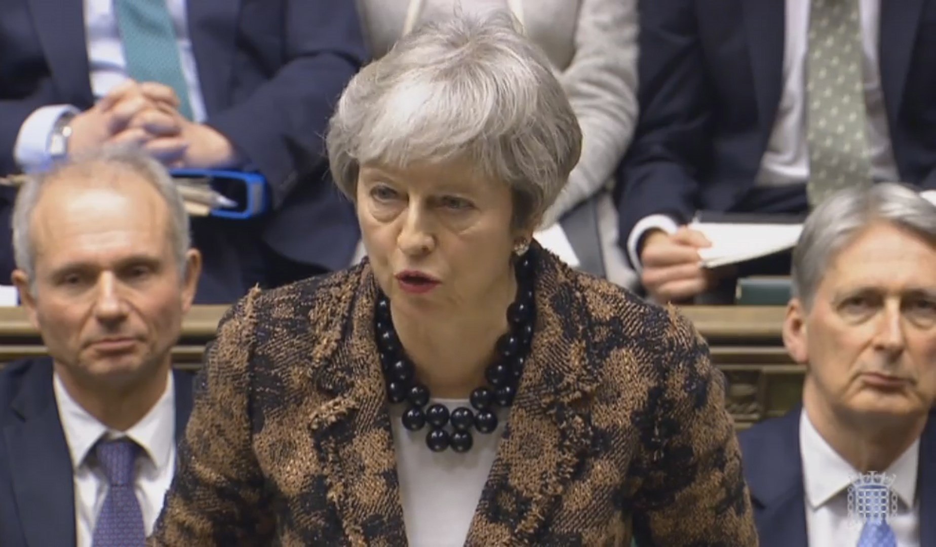 La primera ministra británica, Theresa May, durante su intervención.