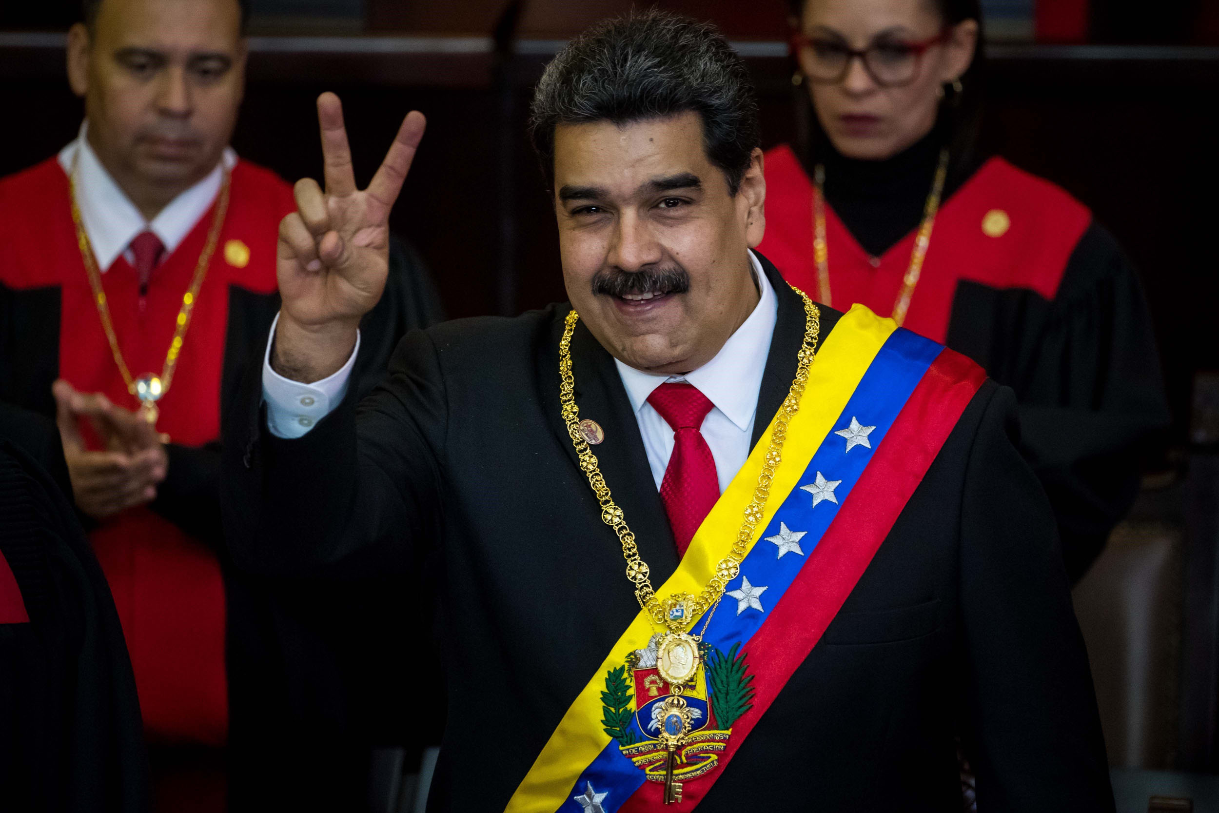 Nicolás Maduro, tras jurar su segundo mandato como presidente de Venezuela.