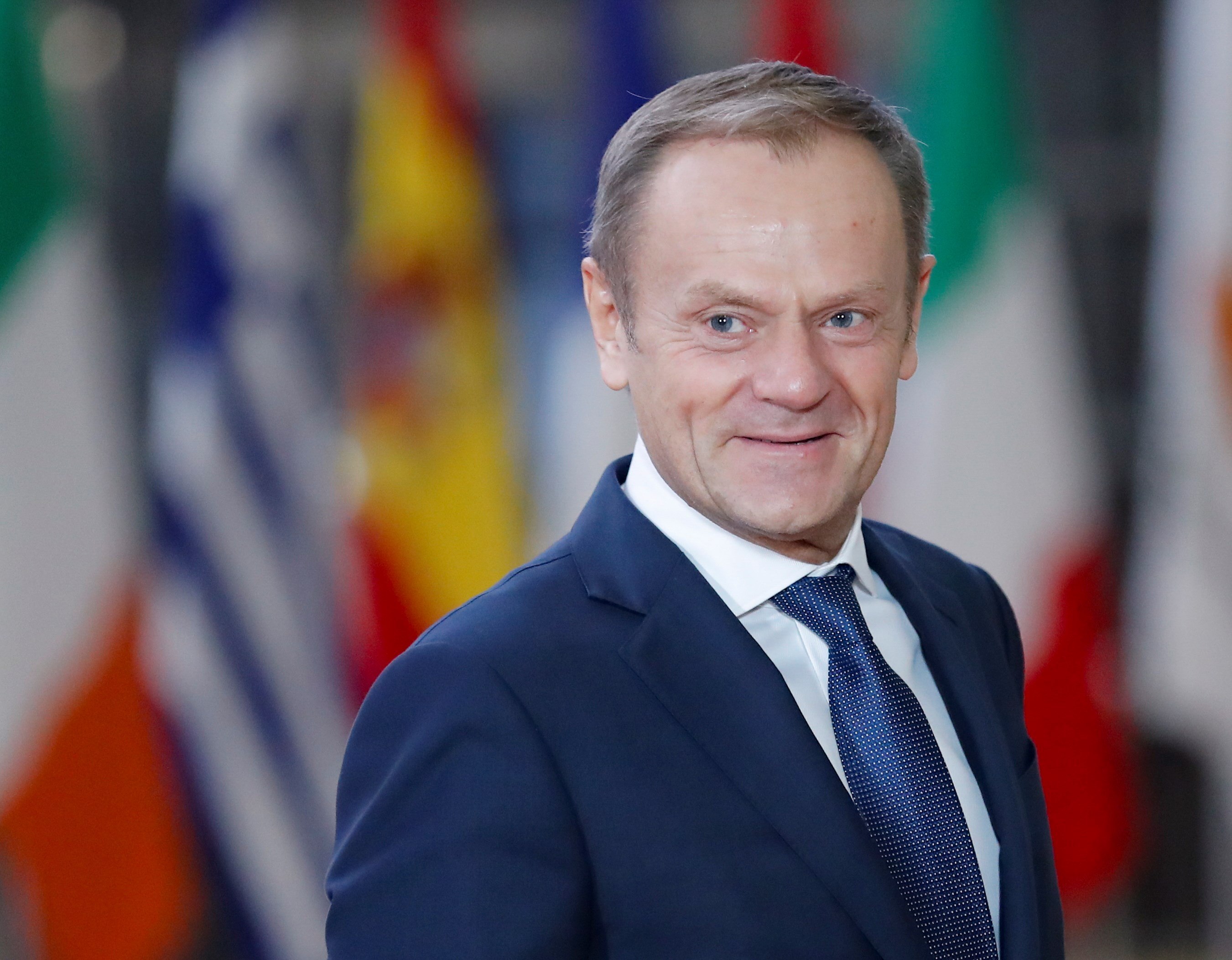 El presidente del Consejo Europeo, Donald Tusk, a su llegada a una reunión en Bruselas.