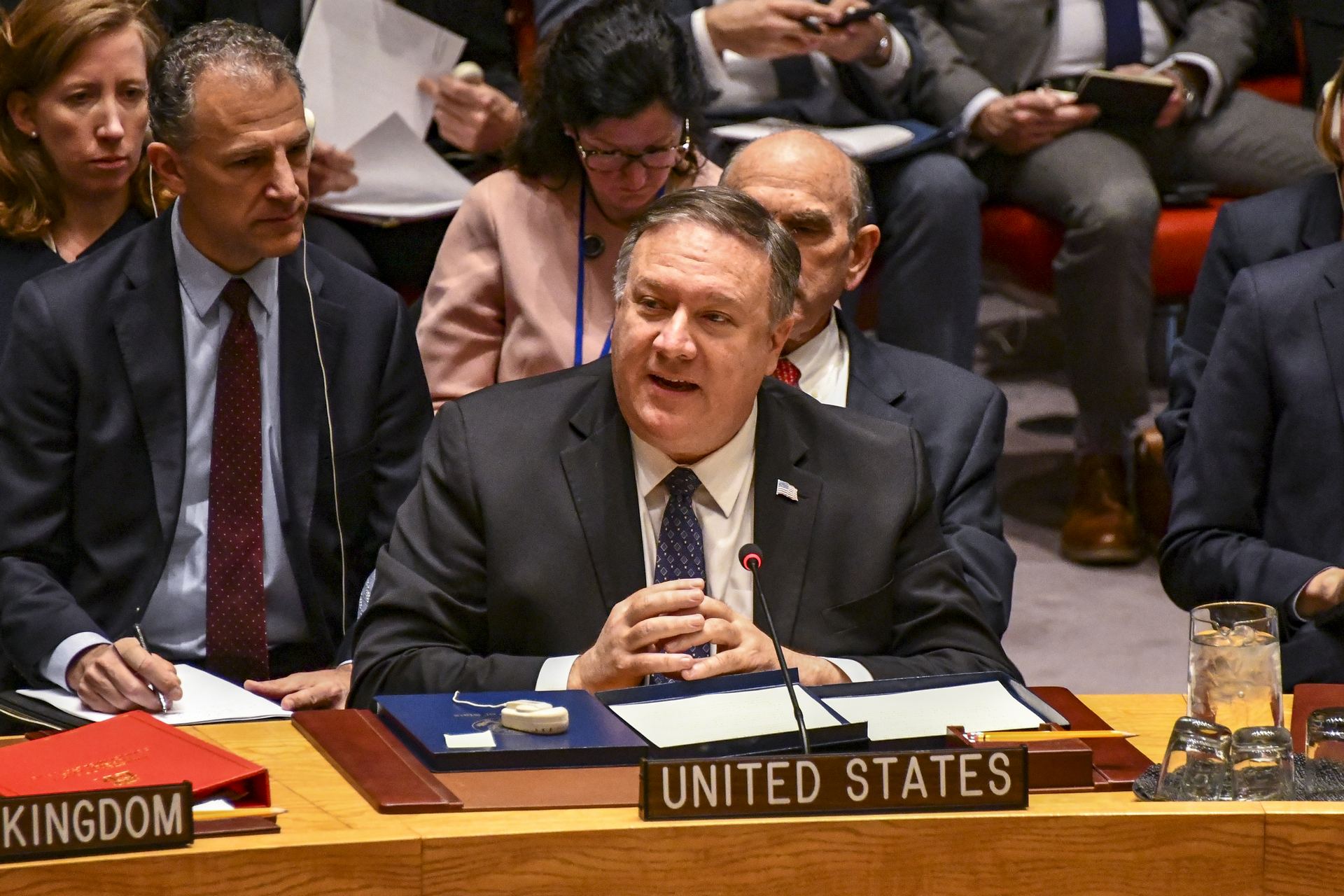 El secretario de Estado de EEUU, Mike Pompeo, señaló en la ONU que Maduro no tiene autoridad legal.