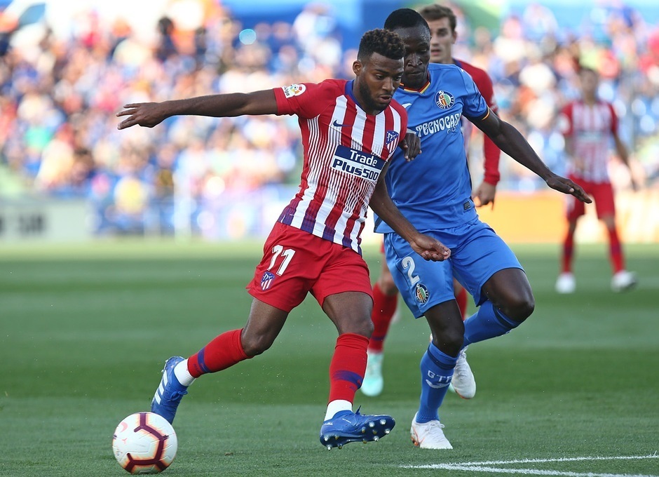 Thomas Lemar, protagonista en la victoria del Atlético en el Coliseum Alfonso Pérez, volverá a ser titular esta tarde.