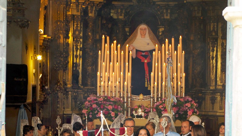 La Hermandad del Rocío, en la Procesión del Encuentro del Domingo de Pascua del pasado año./ KAMARERO