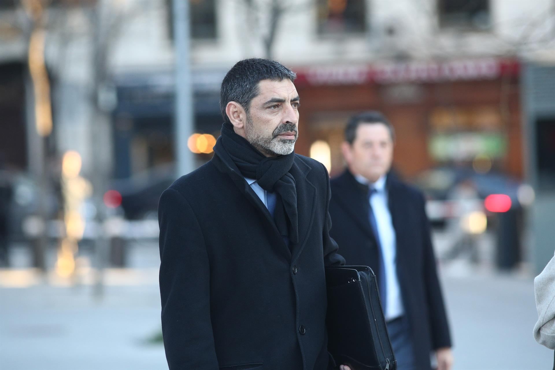 El exjefe de los Mossos d’Esquadra, Josep Lluís Trapero, a su llegada a la Audiencia Nacional.