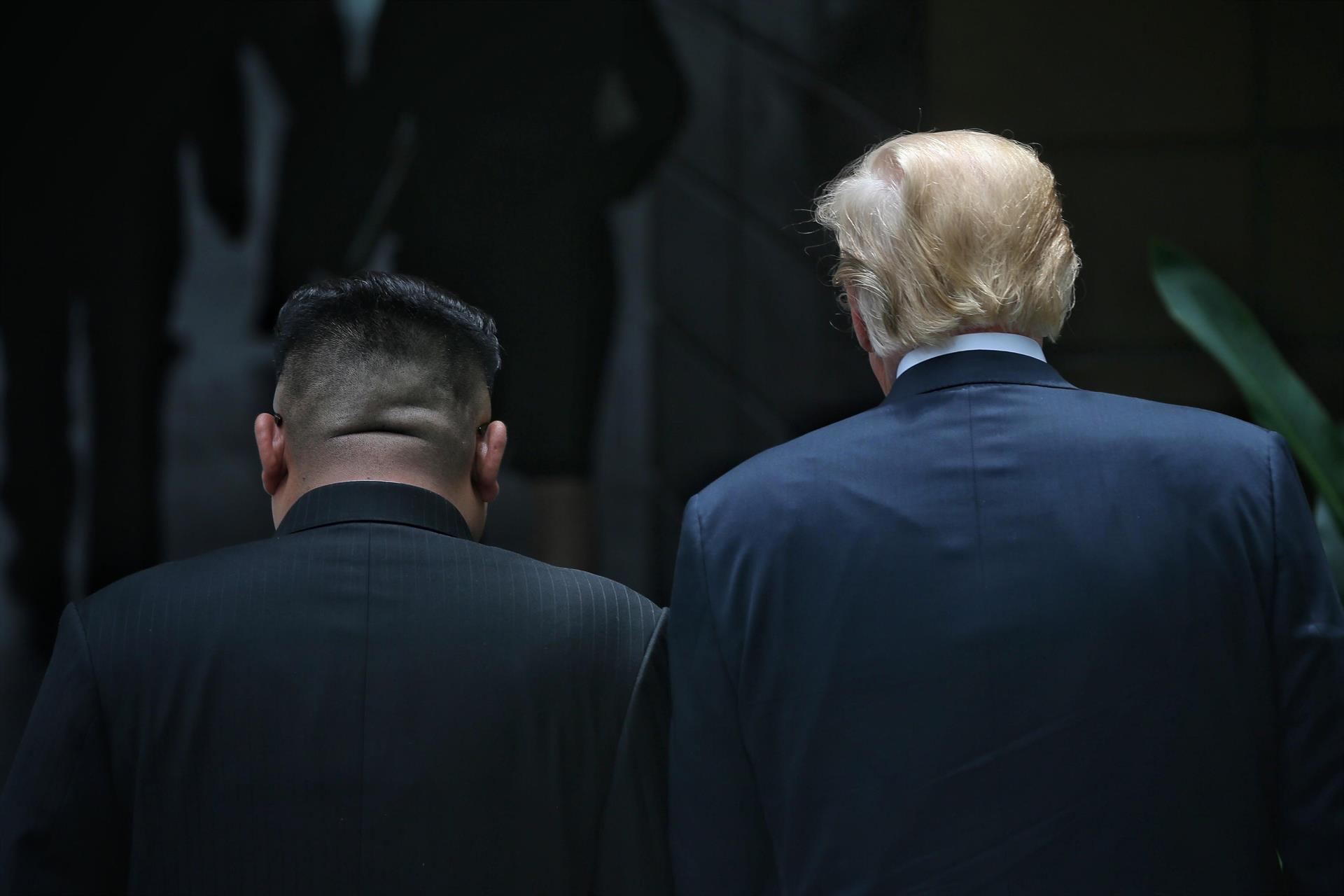 Kim Jong Un y Donald Trump durante la cumbre de Singapur.