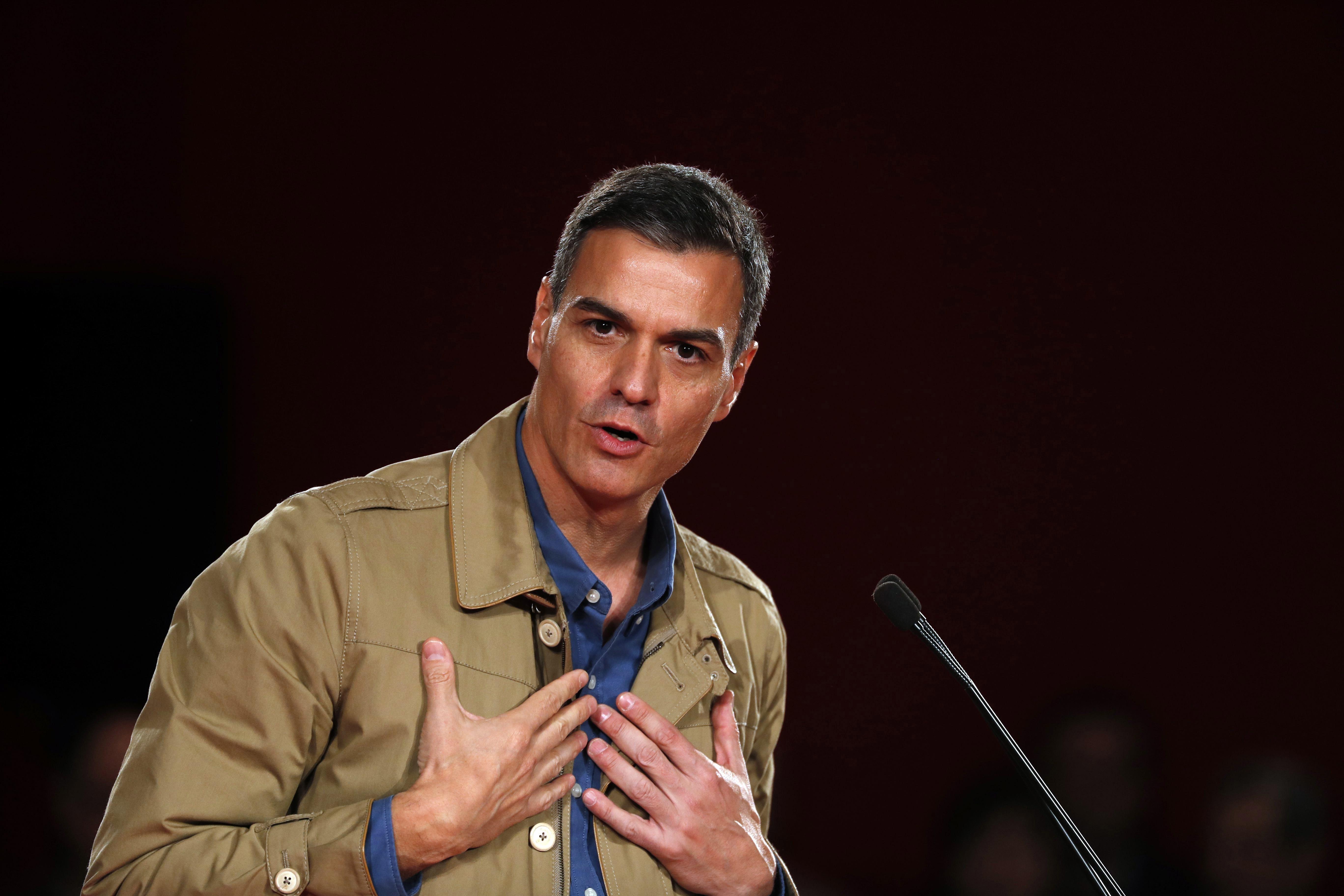 El presidente del Gobierno, Pedro Sánchez, durante el acto en Barakaldo.