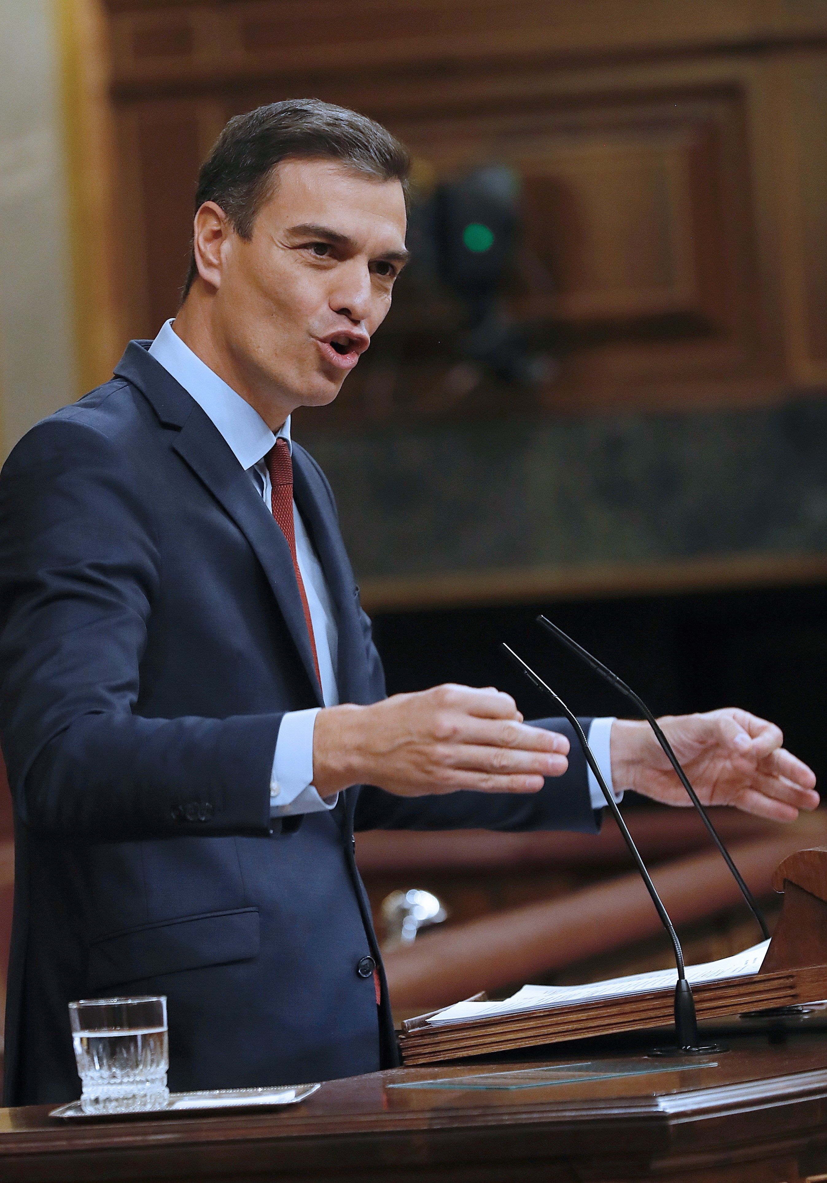 El presidente del Gobierno, Pedro Sánchez, en el Congreso.