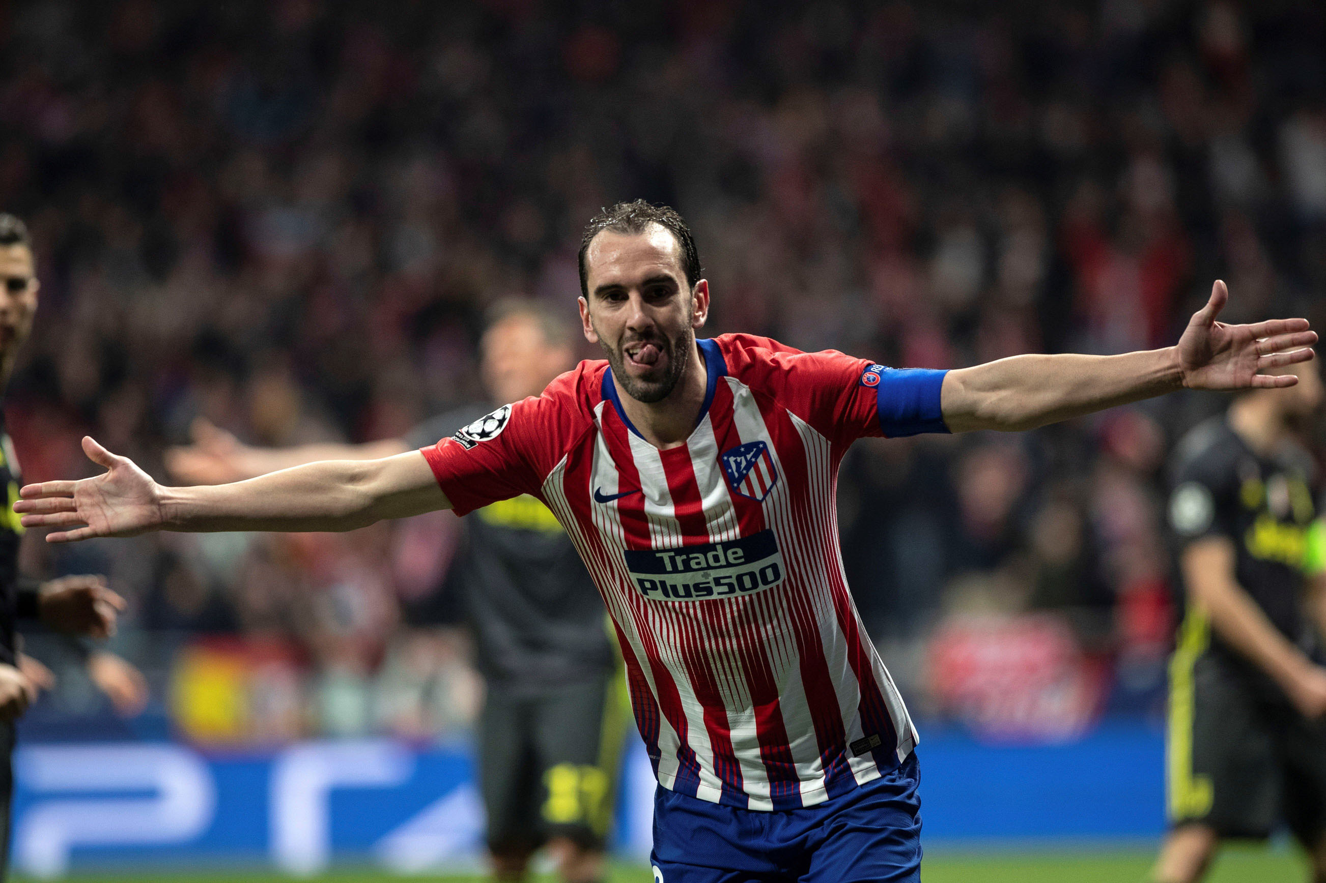 Atlético-Villarreal: la euforia, ante una 'bestia negra' 1 Diego Godín celebra el segundo gol del Atlético ante la Juventus en la ida de octavos de la Liga de Campeones.